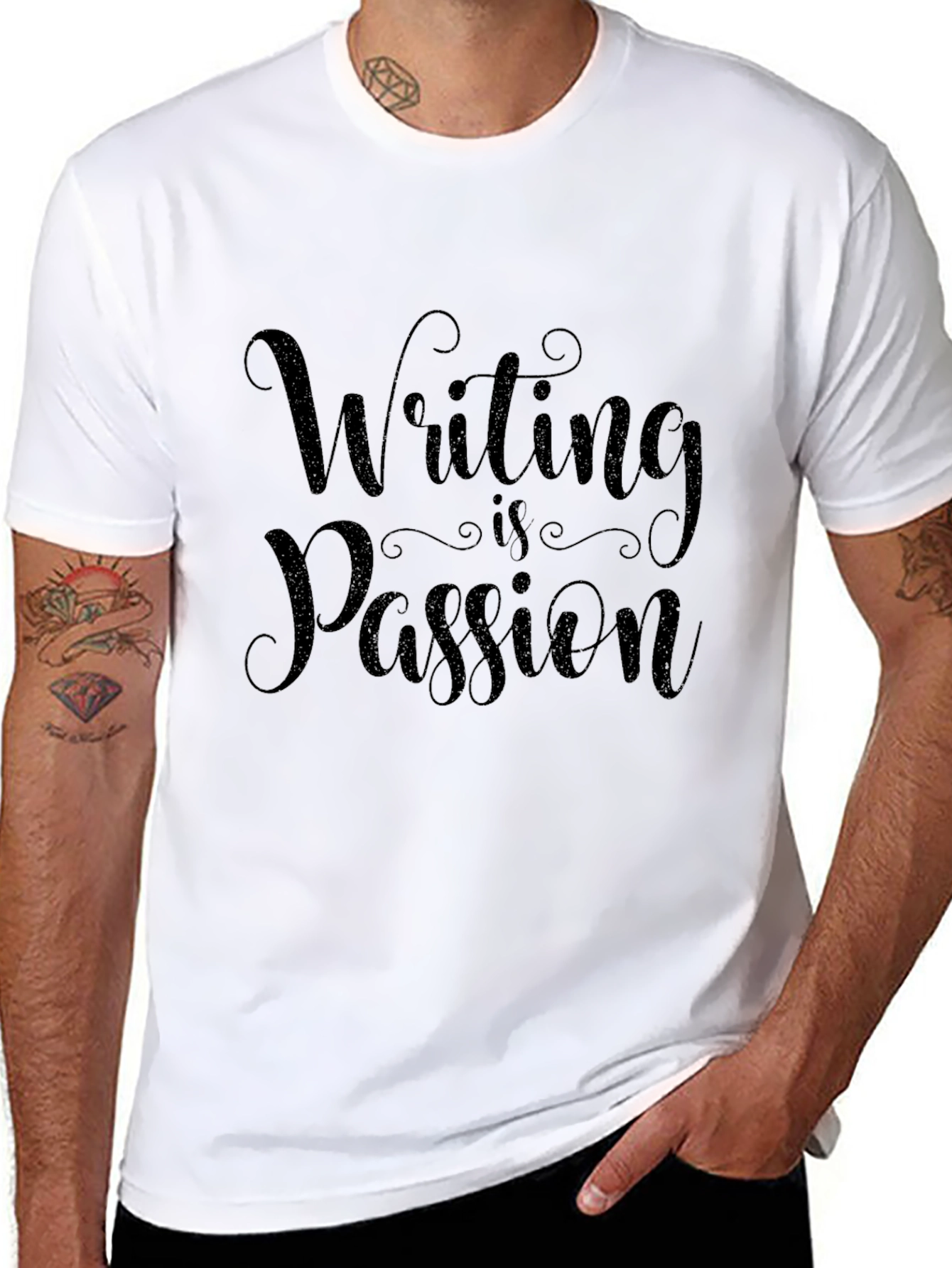 Writing is Passion Black T-Shirt