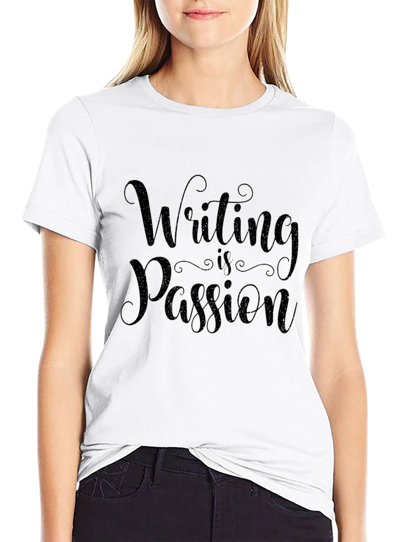 Writing is Passion Black T-Shirt