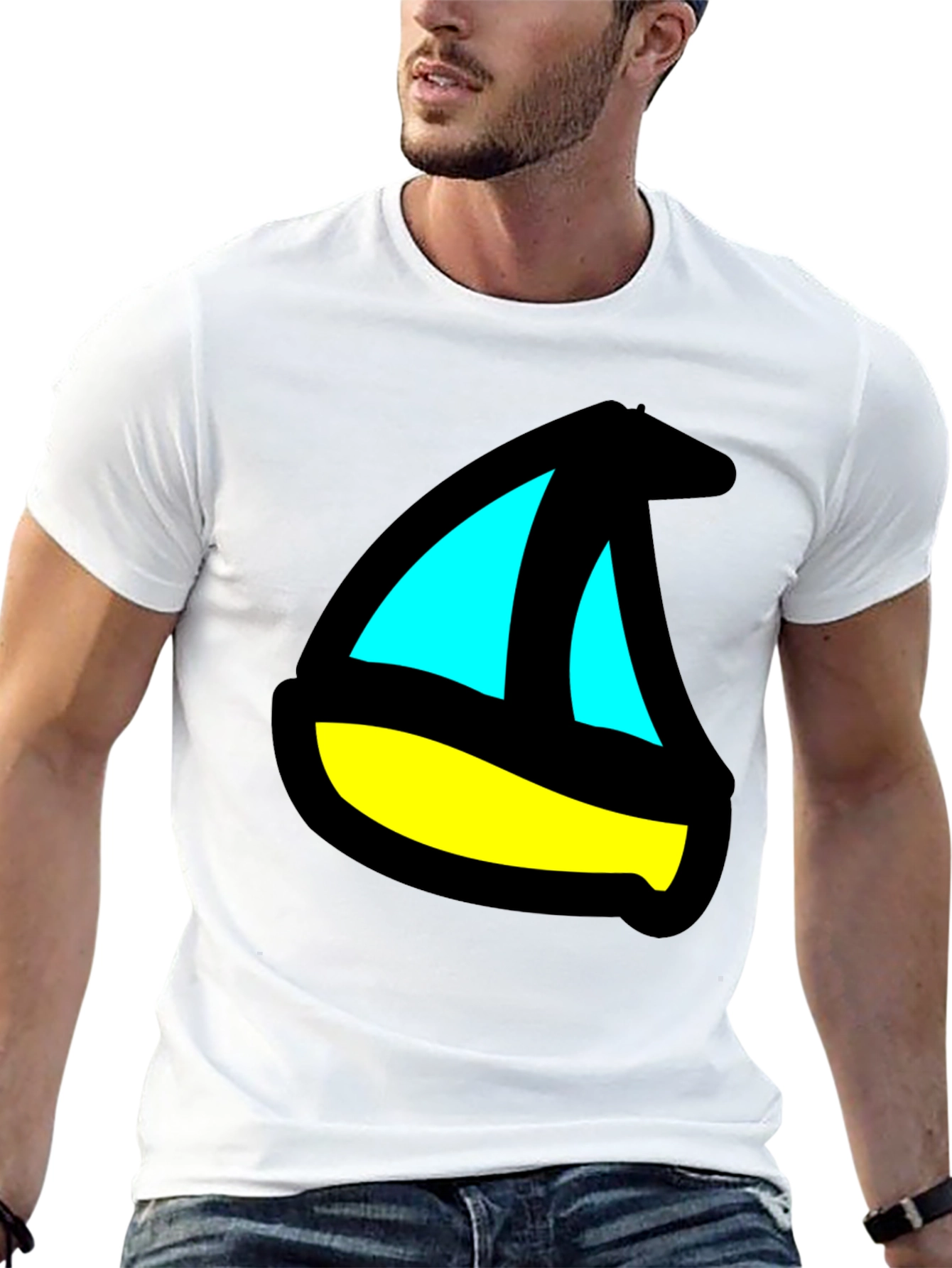 Sailboat Graphic Black T-Shirt