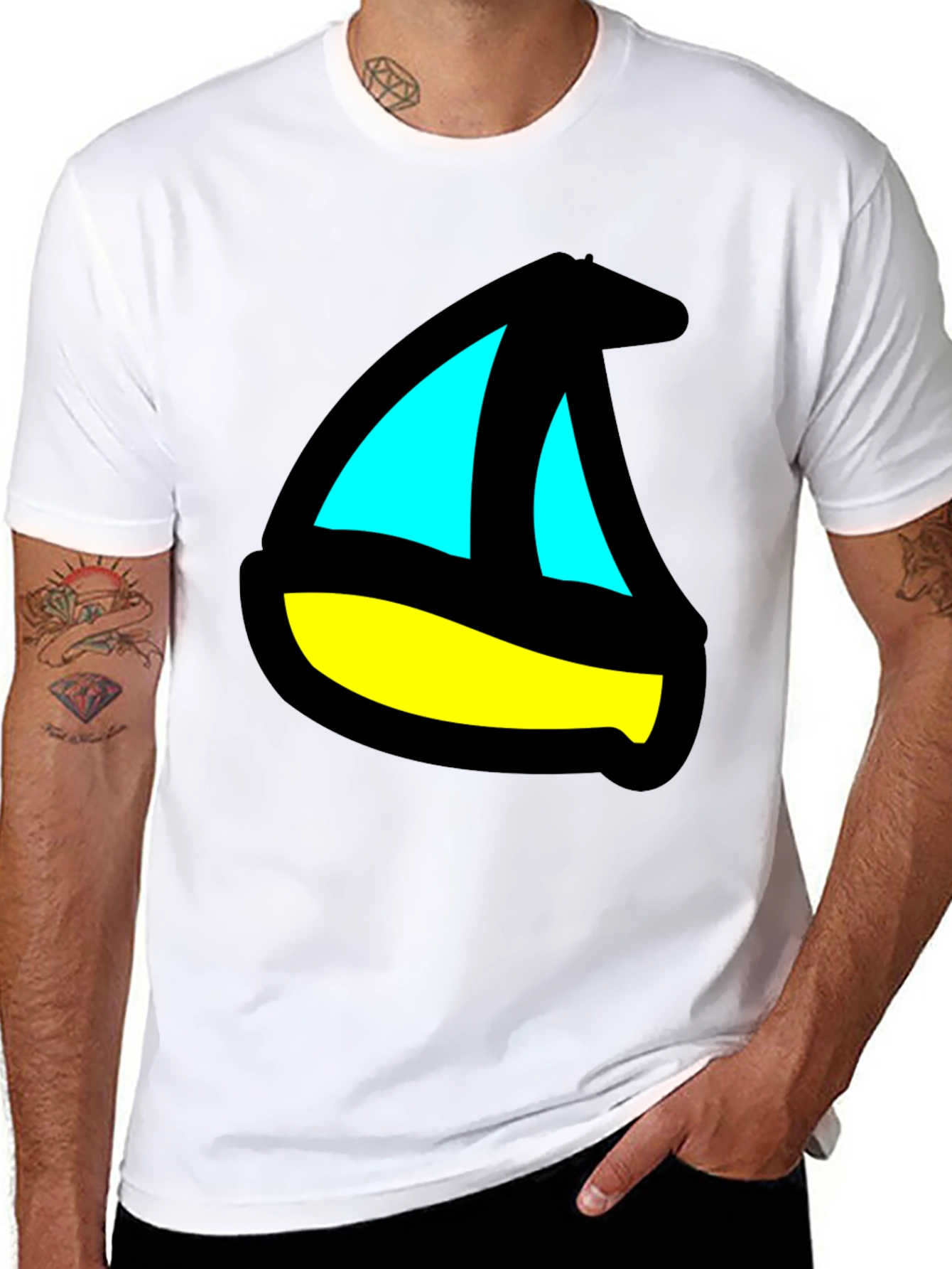 Sailboat Graphic Black T-Shirt