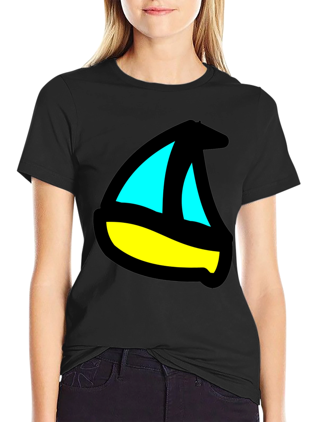 Sailboat Graphic Black T-Shirt
