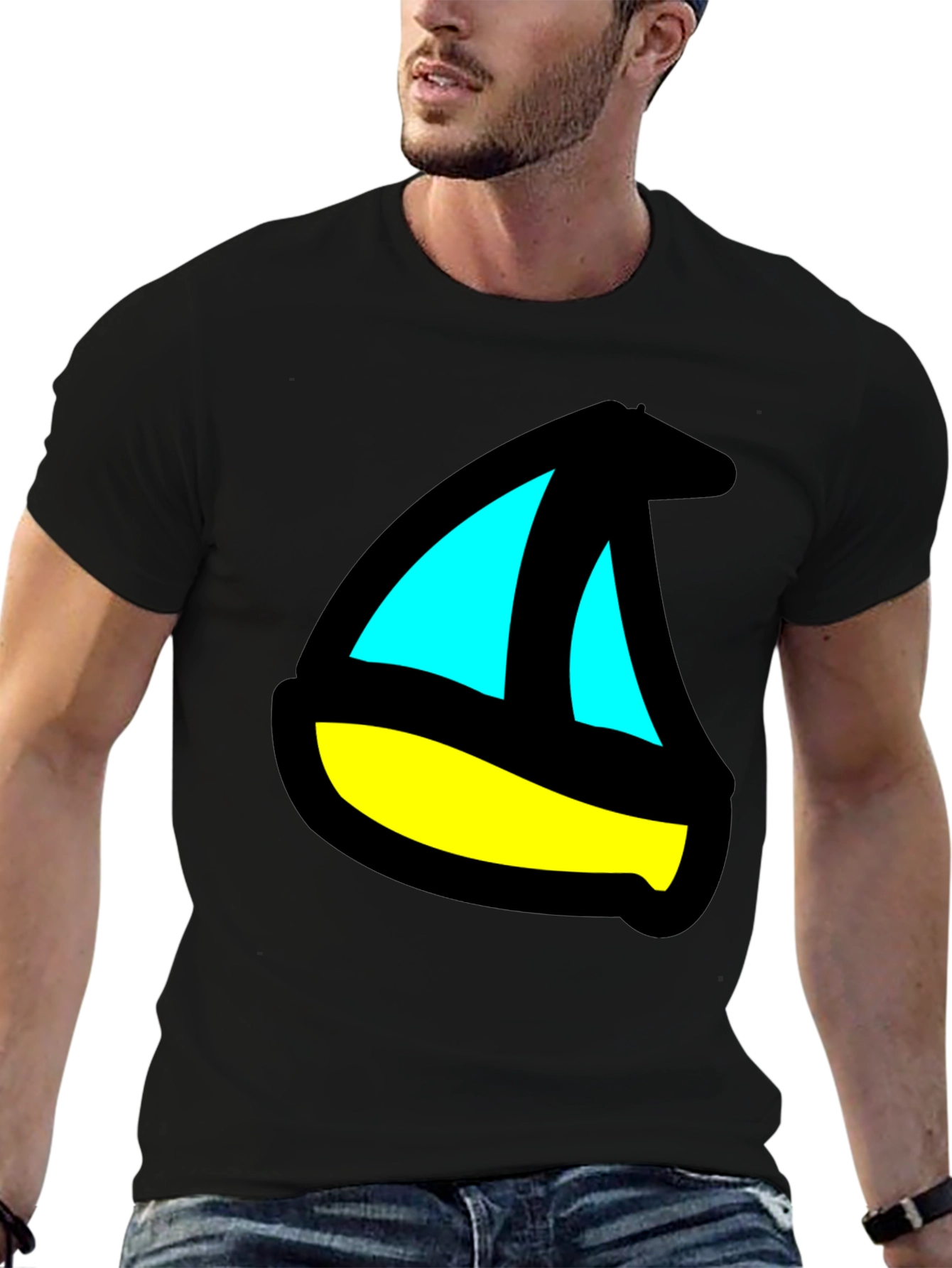 Sailboat Graphic Black T-Shirt