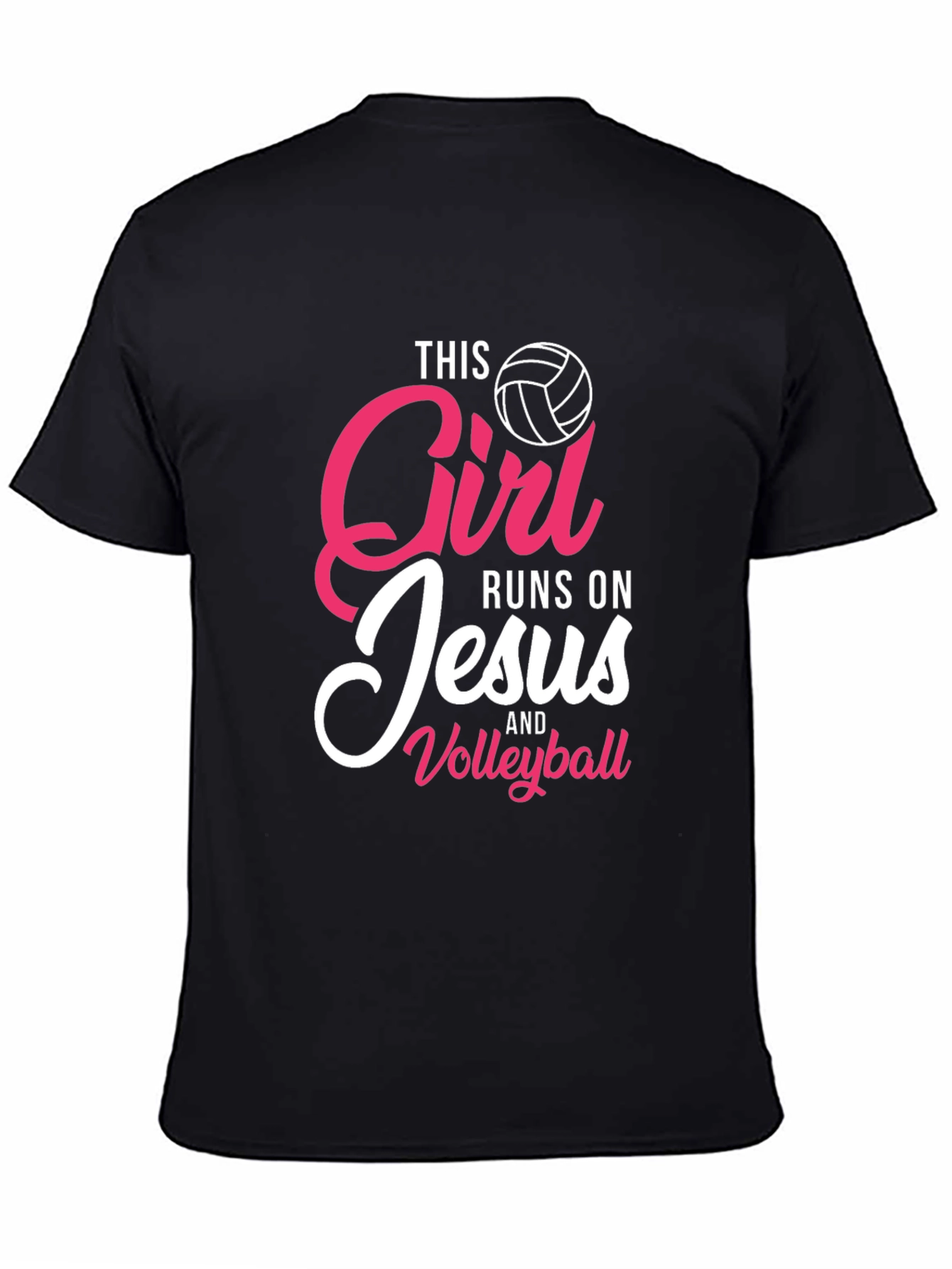 Girl Runs On Jesus and Volleyball T-Shirt