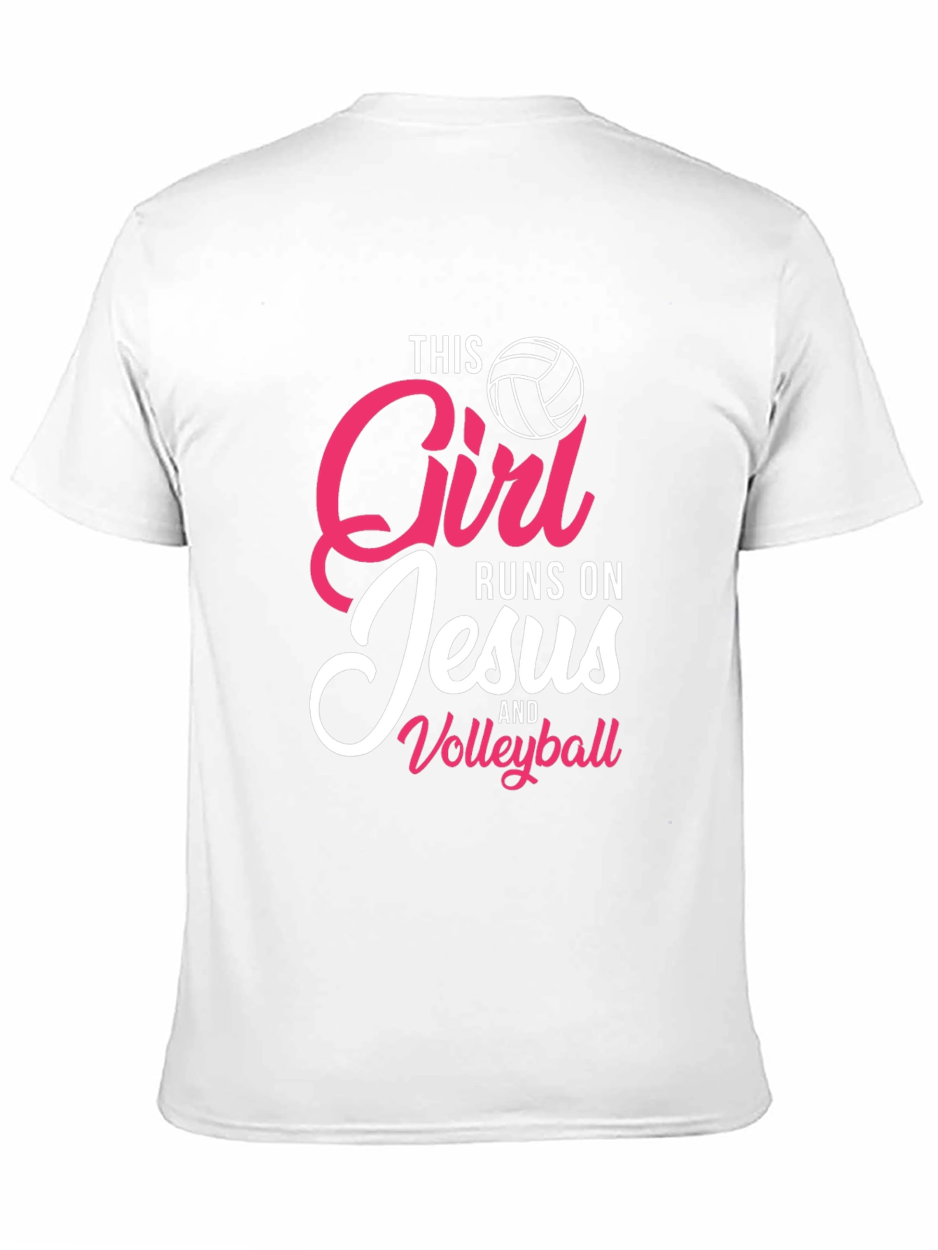 Girl Runs On Jesus and Volleyball T-Shirt