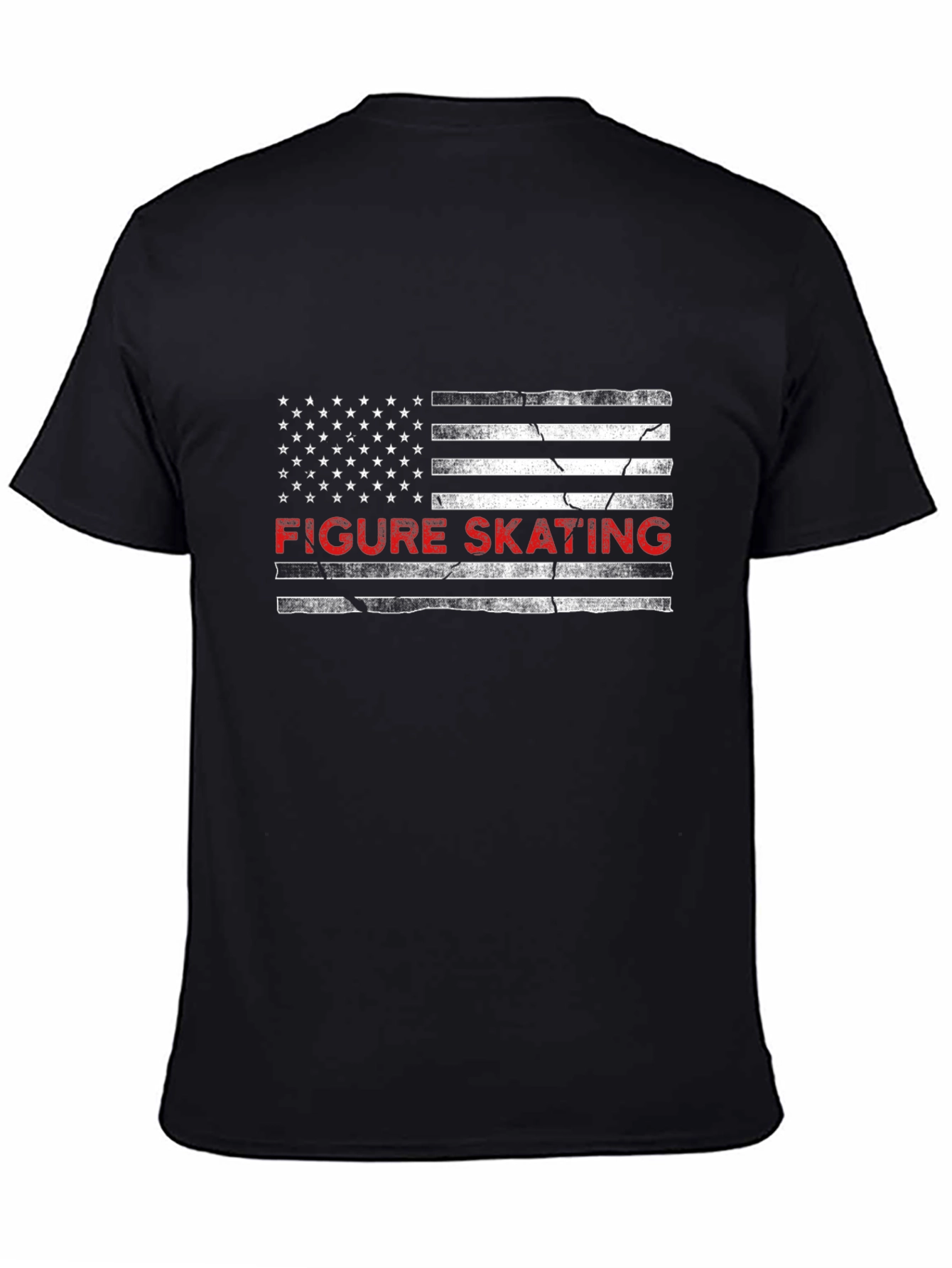 Figure Skating American Flag Graphic Tee