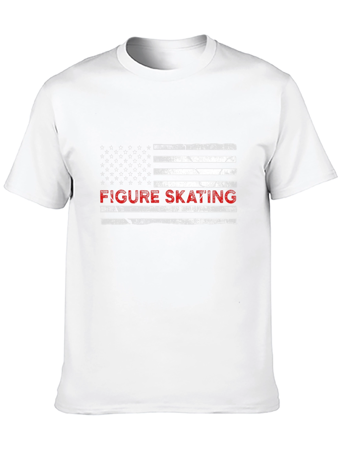 Figure Skating American Flag Graphic Tee