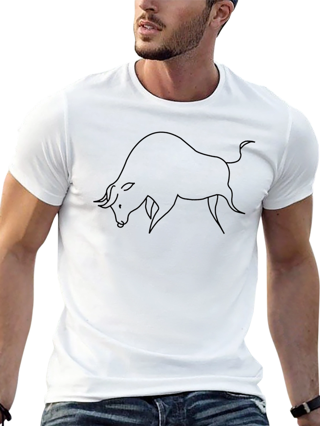 Bold Bull Graphic Tee - Classic Black Cotton T-Shirt