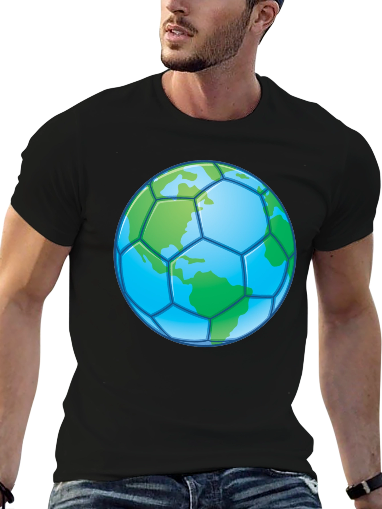 Earth Soccer Ball T-Shirt - Eco-Friendly Graphic Tee
