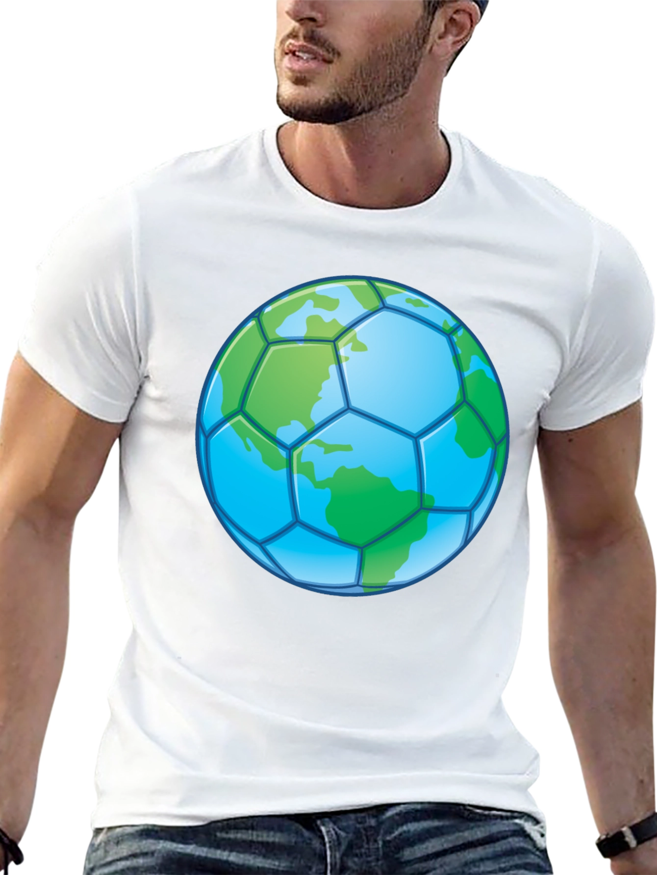 Earth Soccer Ball T-Shirt - Eco-Friendly Graphic Tee