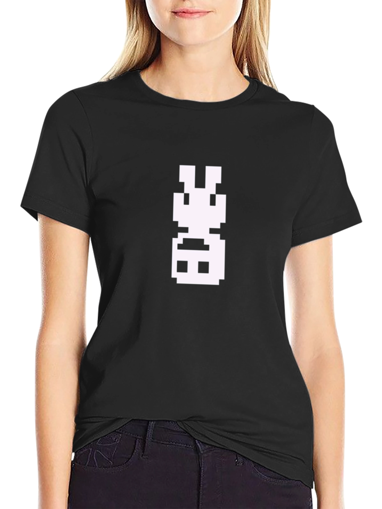 Pixel Bunny Black Tee - Gamer Style