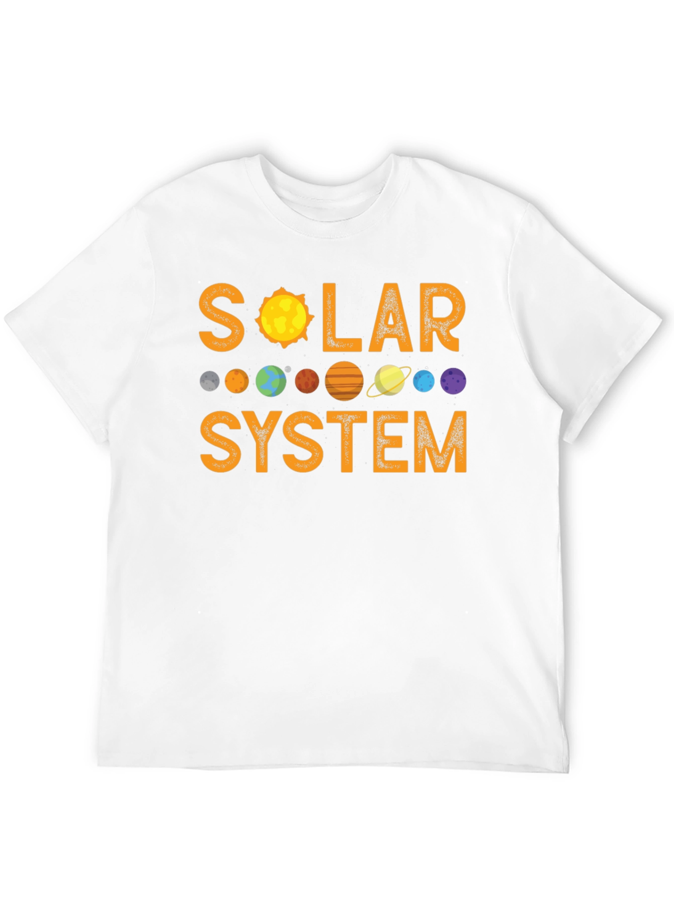 Solar System Graphic Print Black T-Shirt