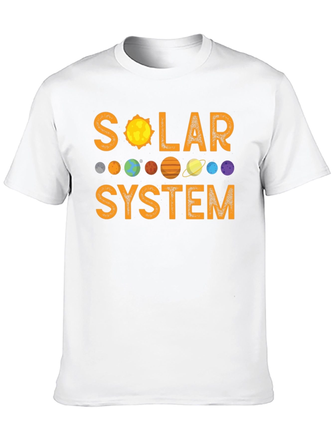 Solar System Graphic Print Black T-Shirt