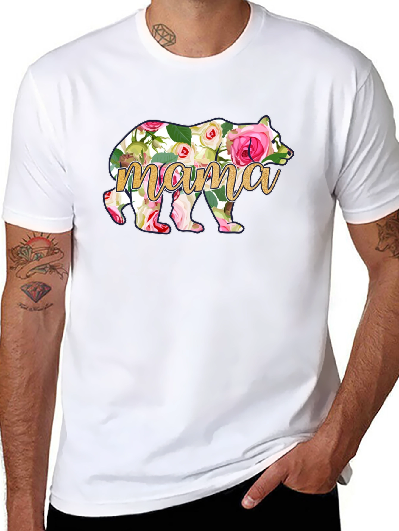 Mama Bear Floral Graphic T-Shirt