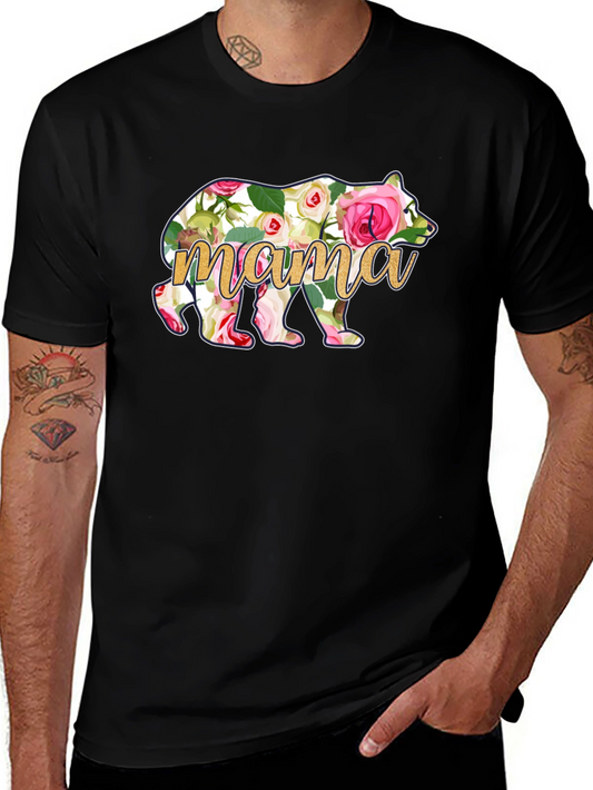 Mama Bear Floral Graphic T-Shirt