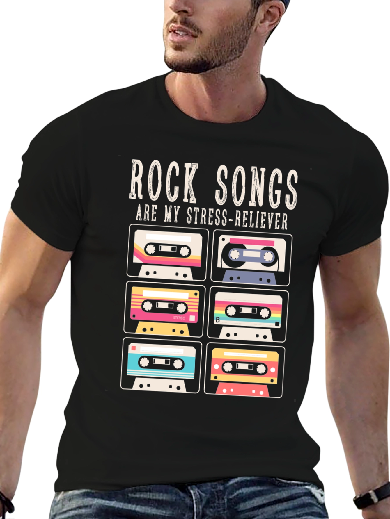 Retro Rock Songs Cassette Tape T-Shirt