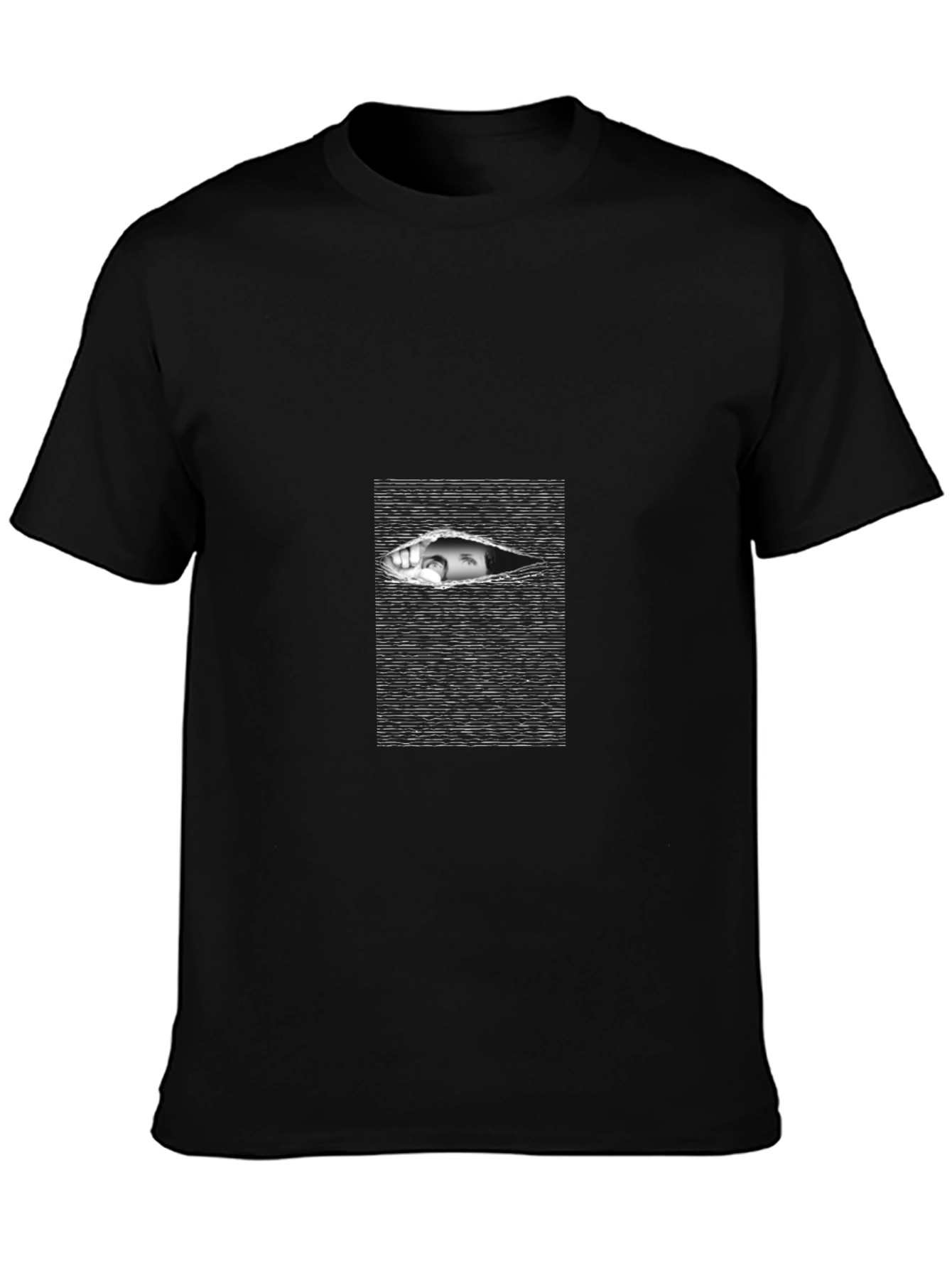 Edgy Black T-Shirt with Eye Graphic
