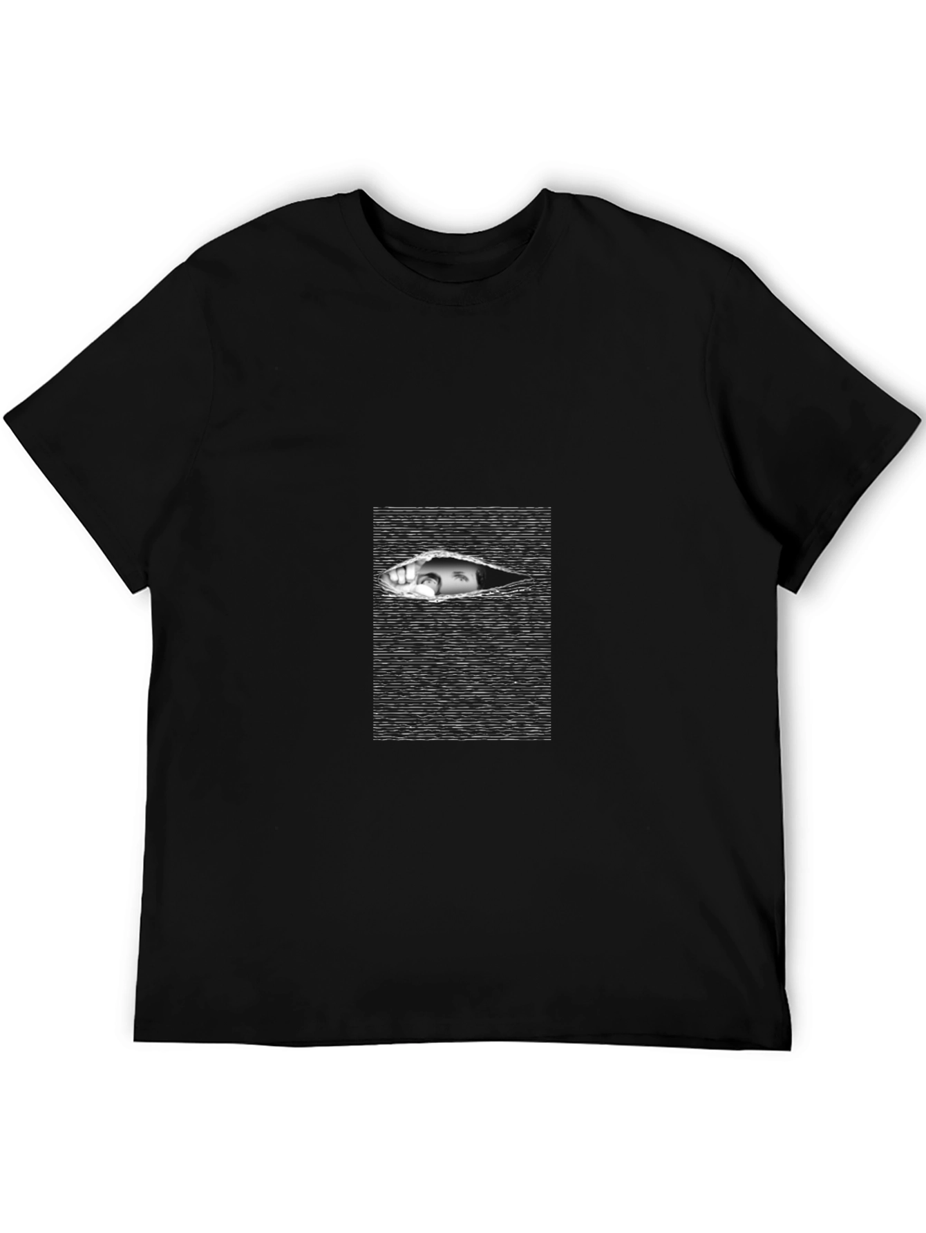 Edgy Black T-Shirt with Eye Graphic