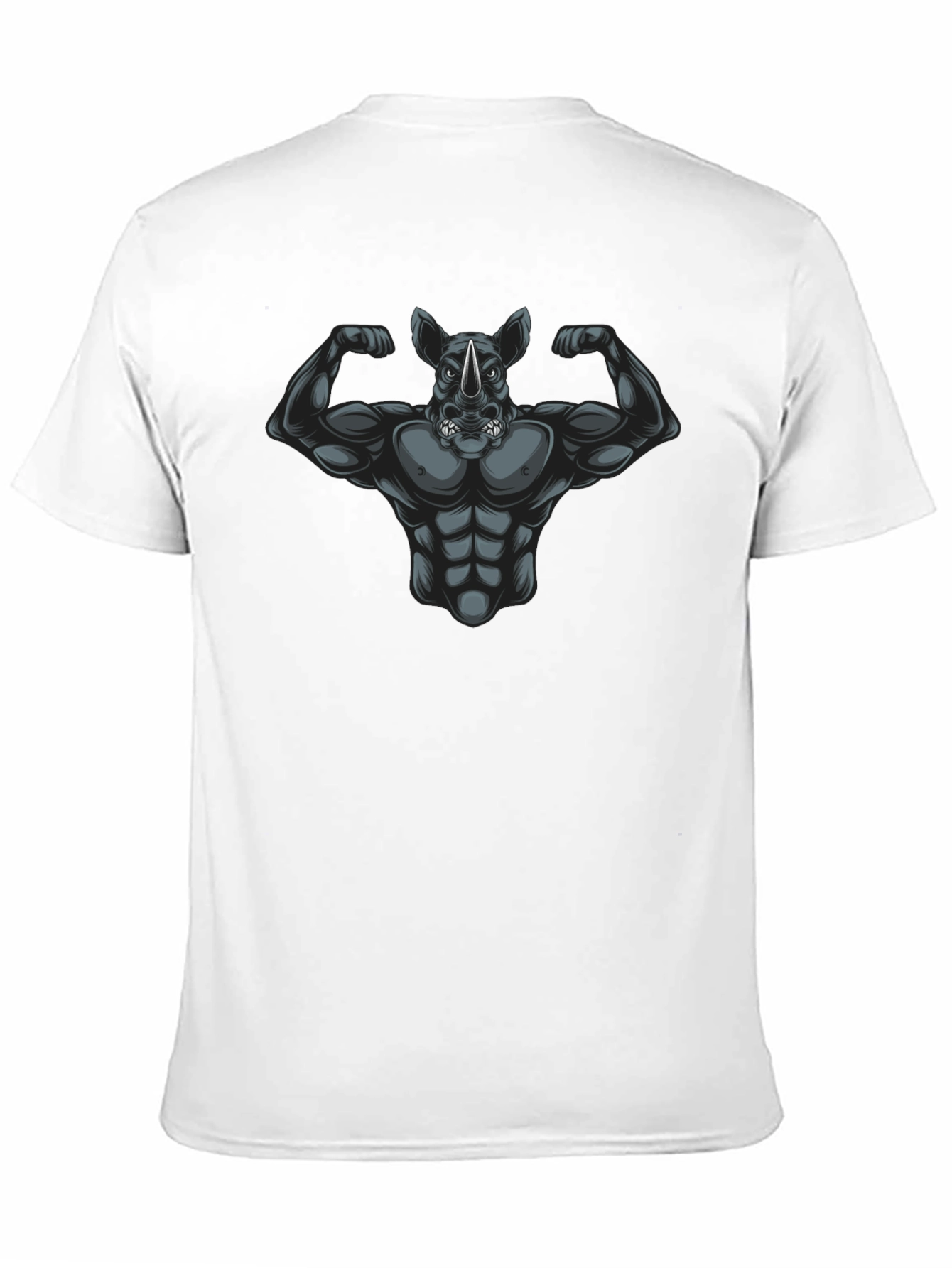 Ripped Rhino Graphic Tee - Black Cotton T-Shirt