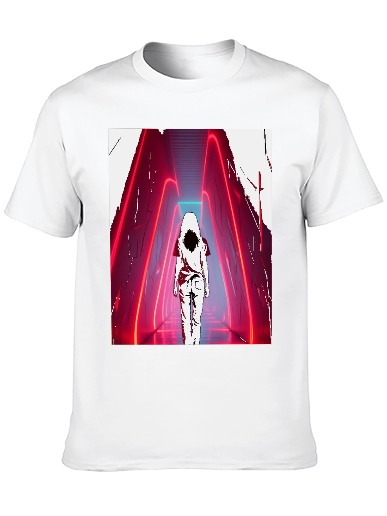 Neon Hallway T-Shirt - Mysterious Aesthetic Graphic Tee