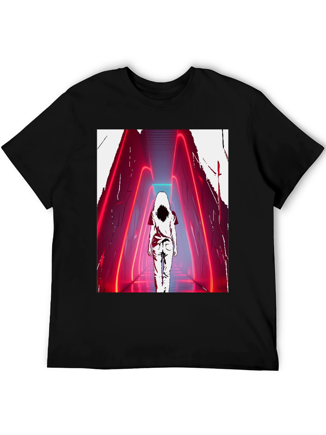 Neon Hallway T-Shirt - Mysterious Aesthetic Graphic Tee