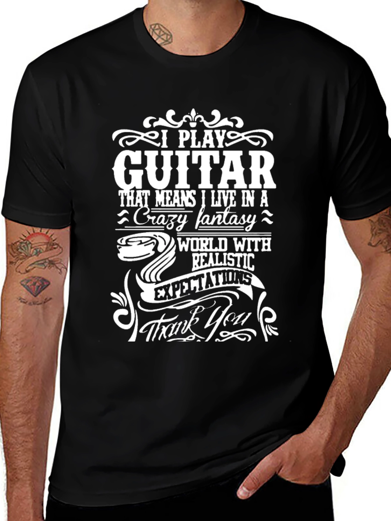 I Play Guitar Funny Graphic T-Shirt