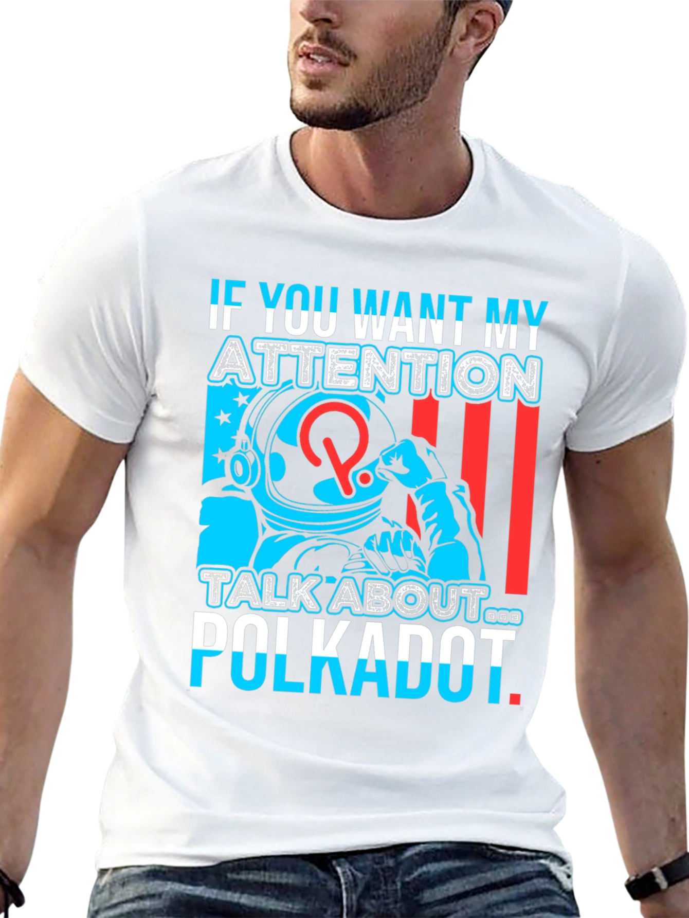 Polkadot Attention Graphic Tee - Crypto Enthusiast Shirt