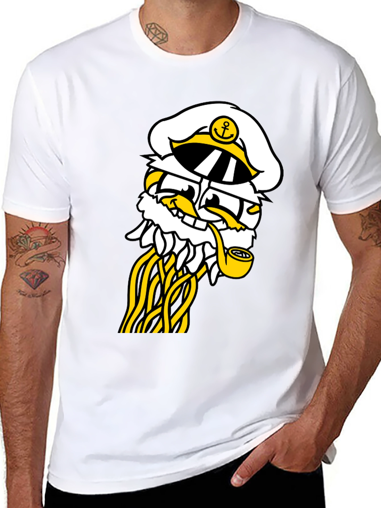 Captain Cartoon T-Shirt - Black Cotton Blend
