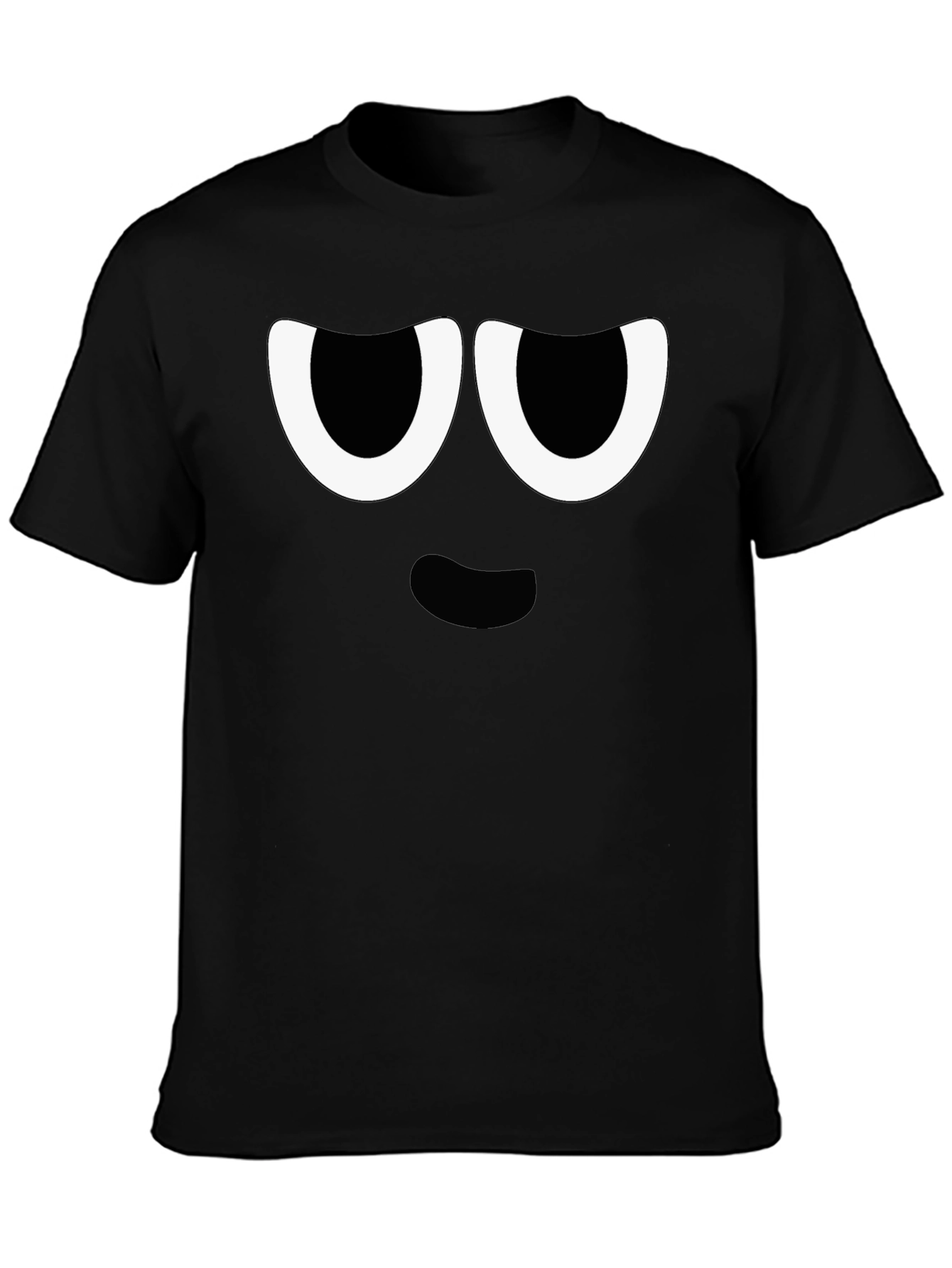 Funny Cartoon Face Graphic Black T-Shirt