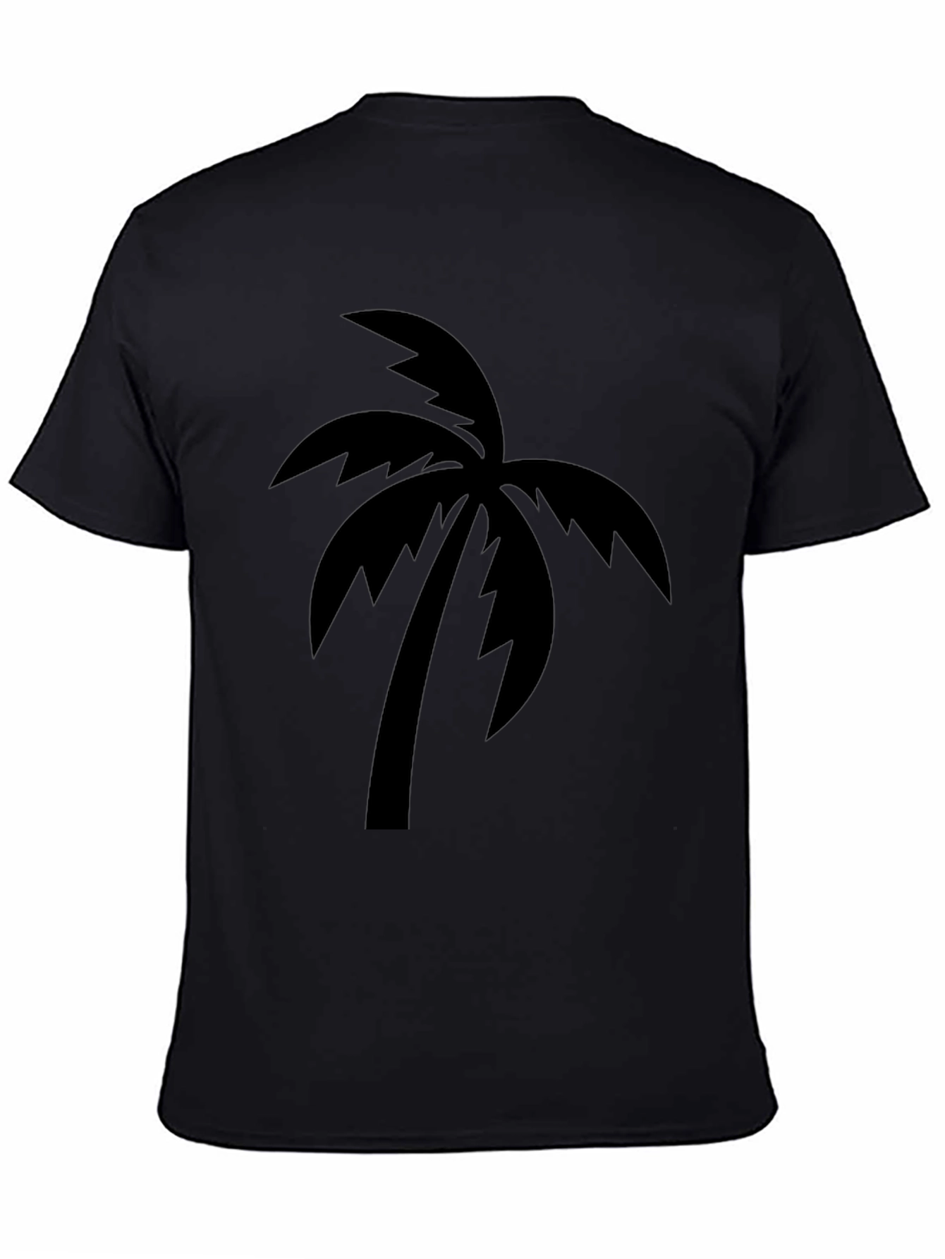 Mens Black Palm Tree Graphic Tee