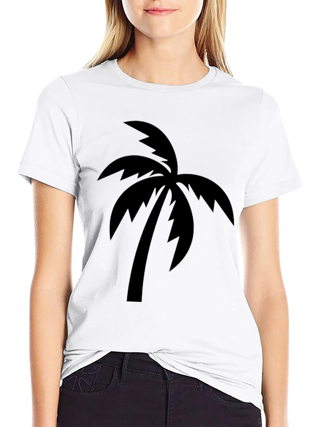 Mens Black Palm Tree Graphic Tee