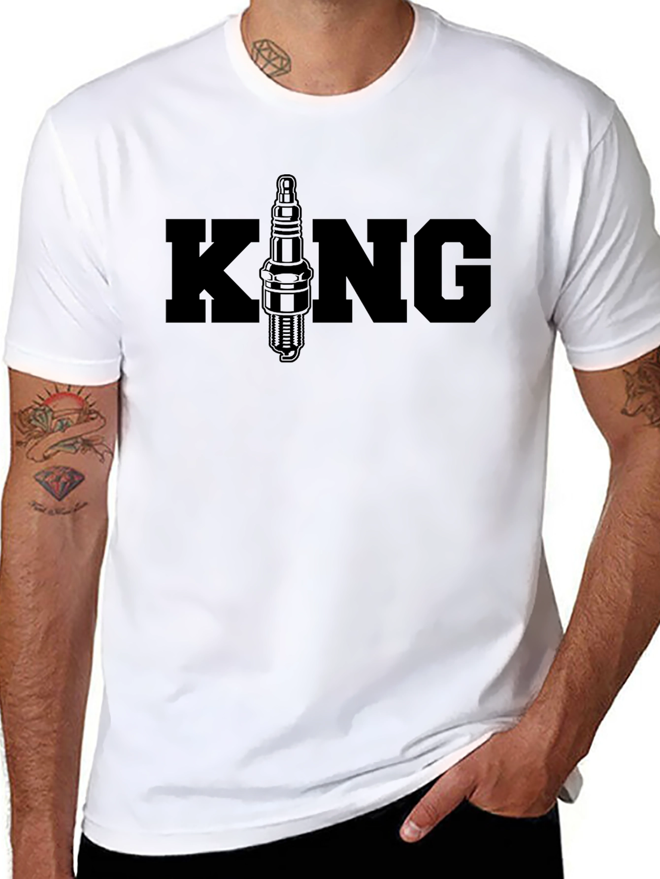 King Spark Plug Graphic T-Shirt - Black