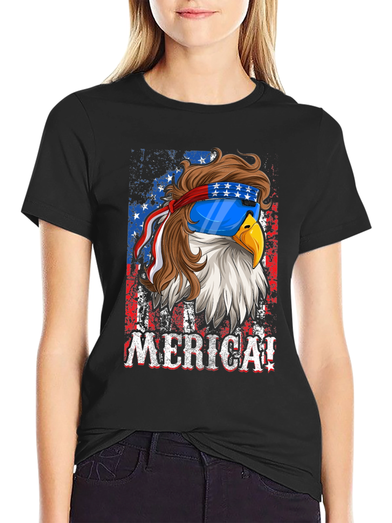 Patriotic Eagle Merica Graphic T-Shirt