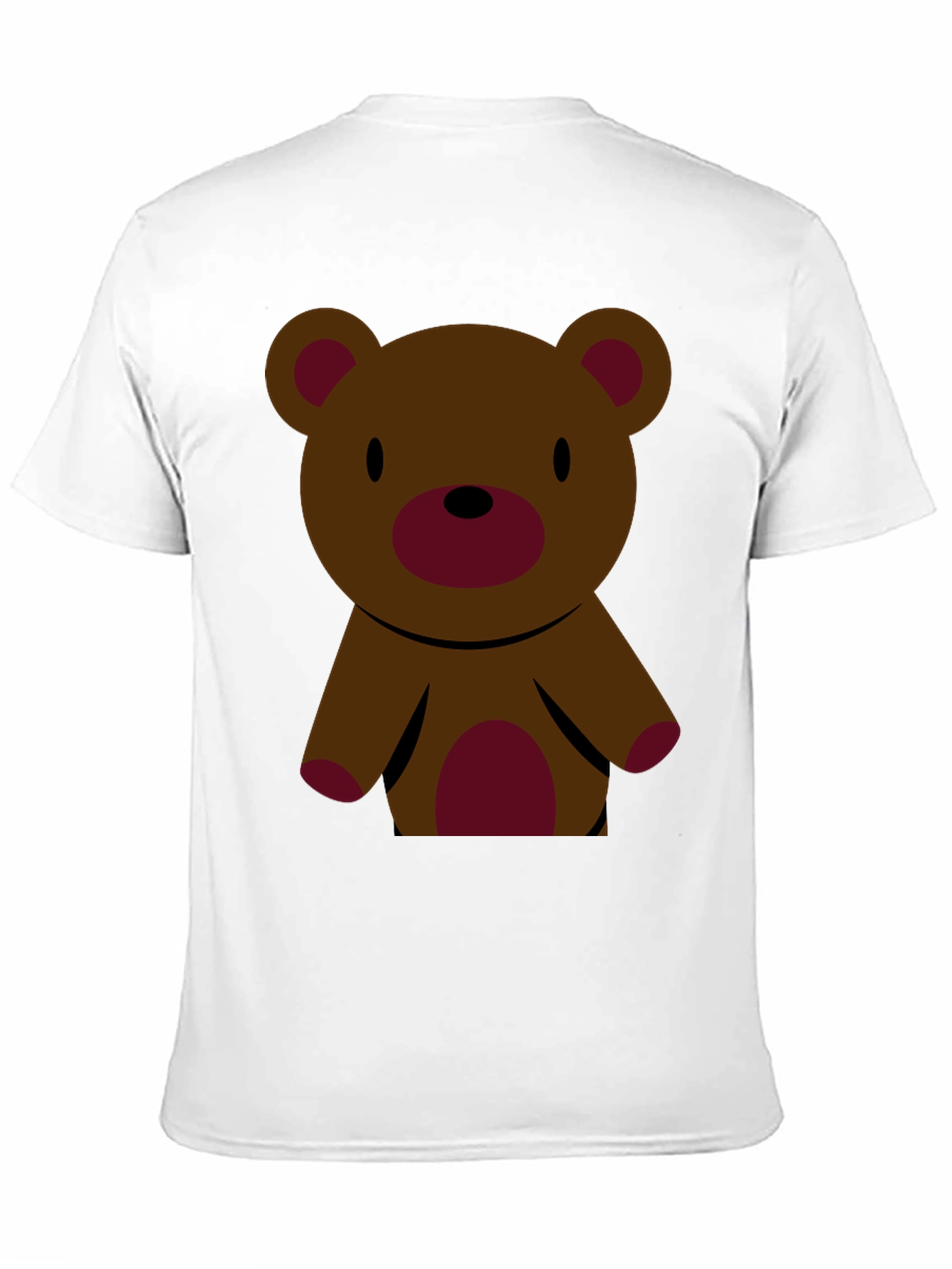 Cute Teddy Bear Graphic Tee - Black Cotton T-Shirt