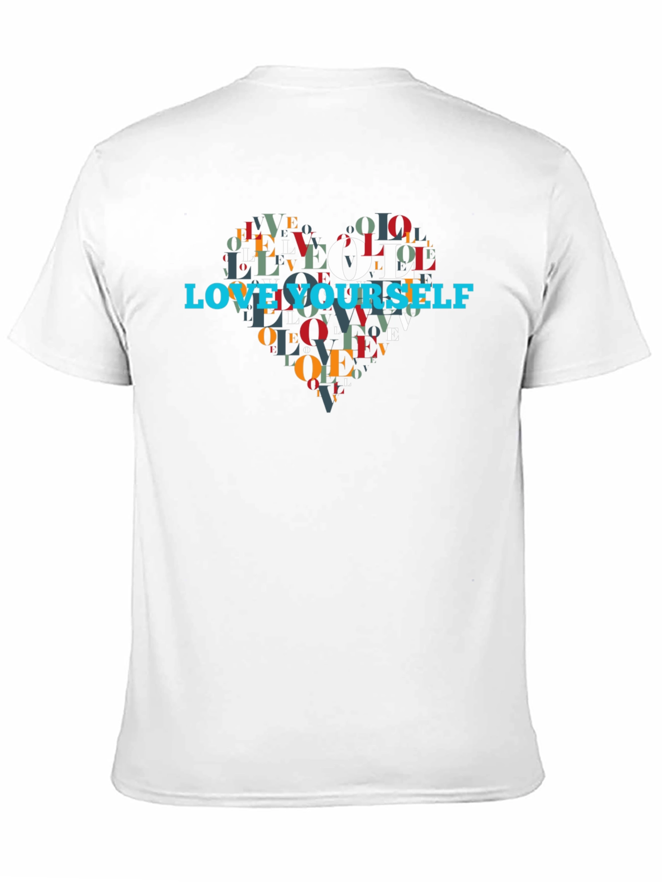 Love Yourself Heart Graphic Black T-Shirt