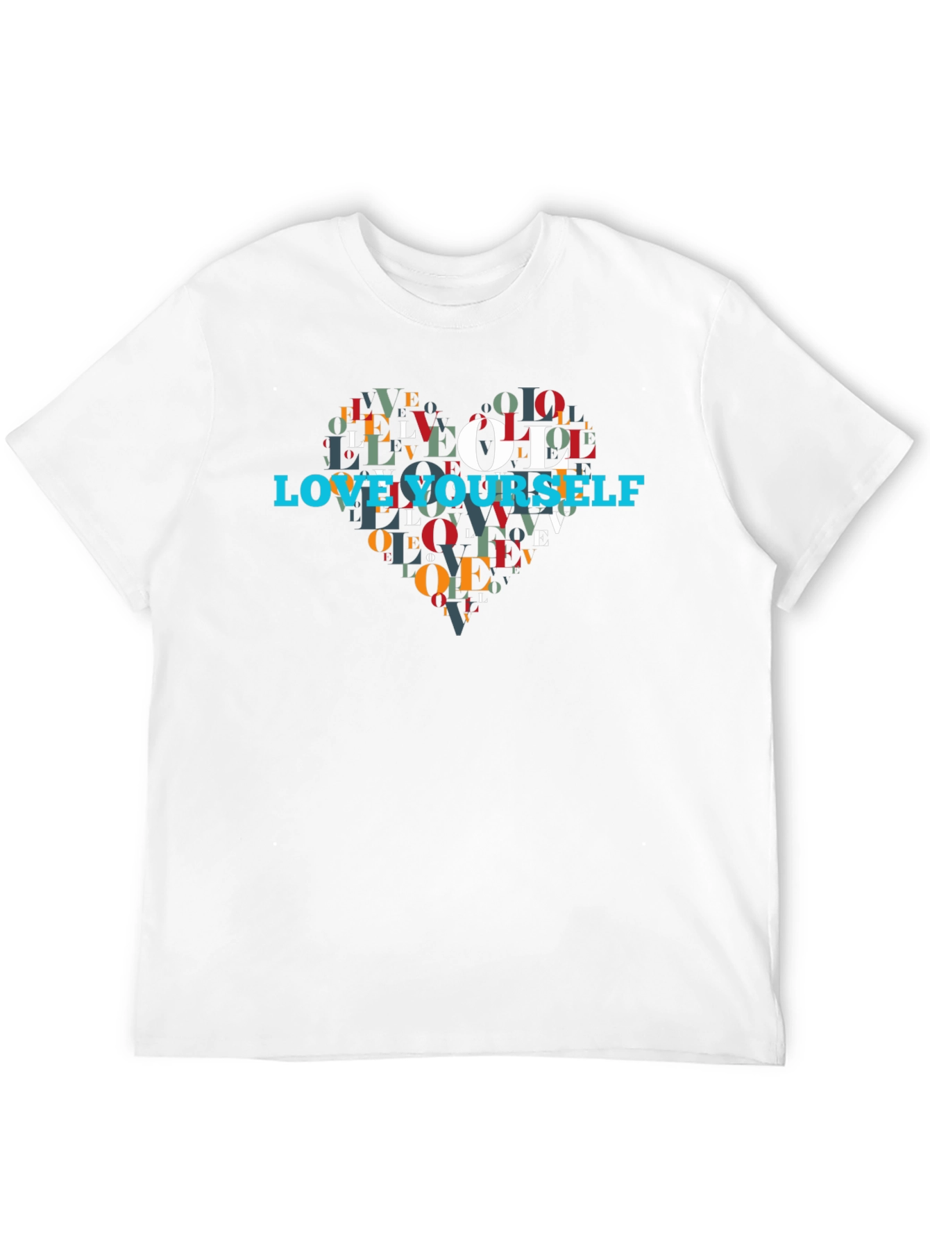Love Yourself Heart Graphic Black T-Shirt