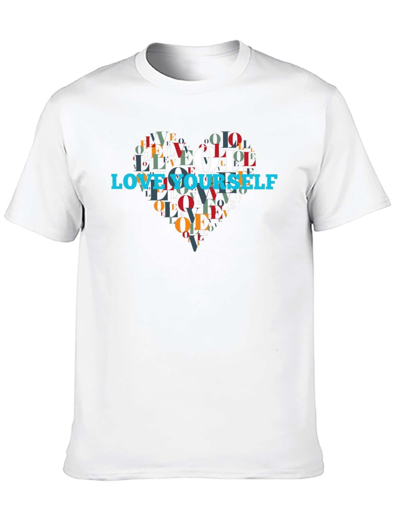 Love Yourself Heart Graphic Black T-Shirt