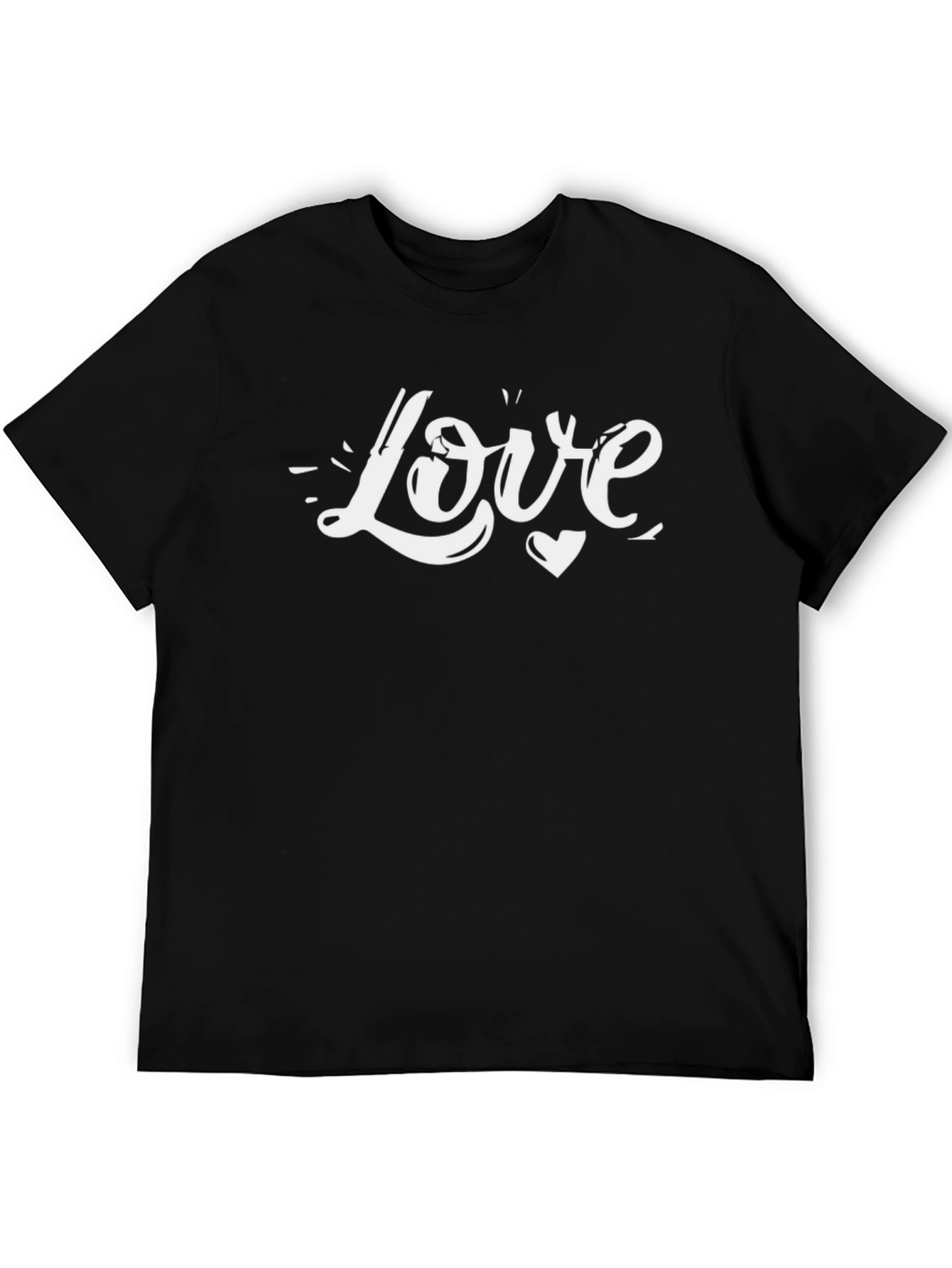 Love Graphic Print Black T-Shirt