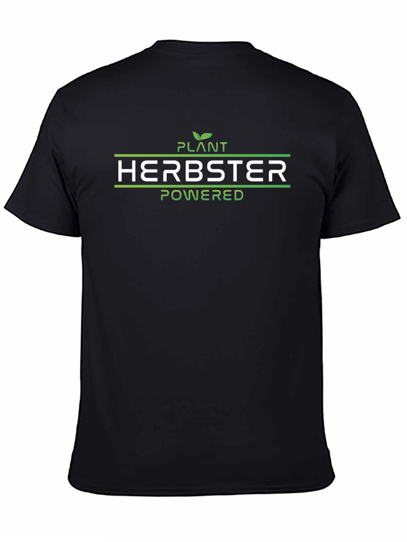 Plant Herbster Powered Black T-Shirt