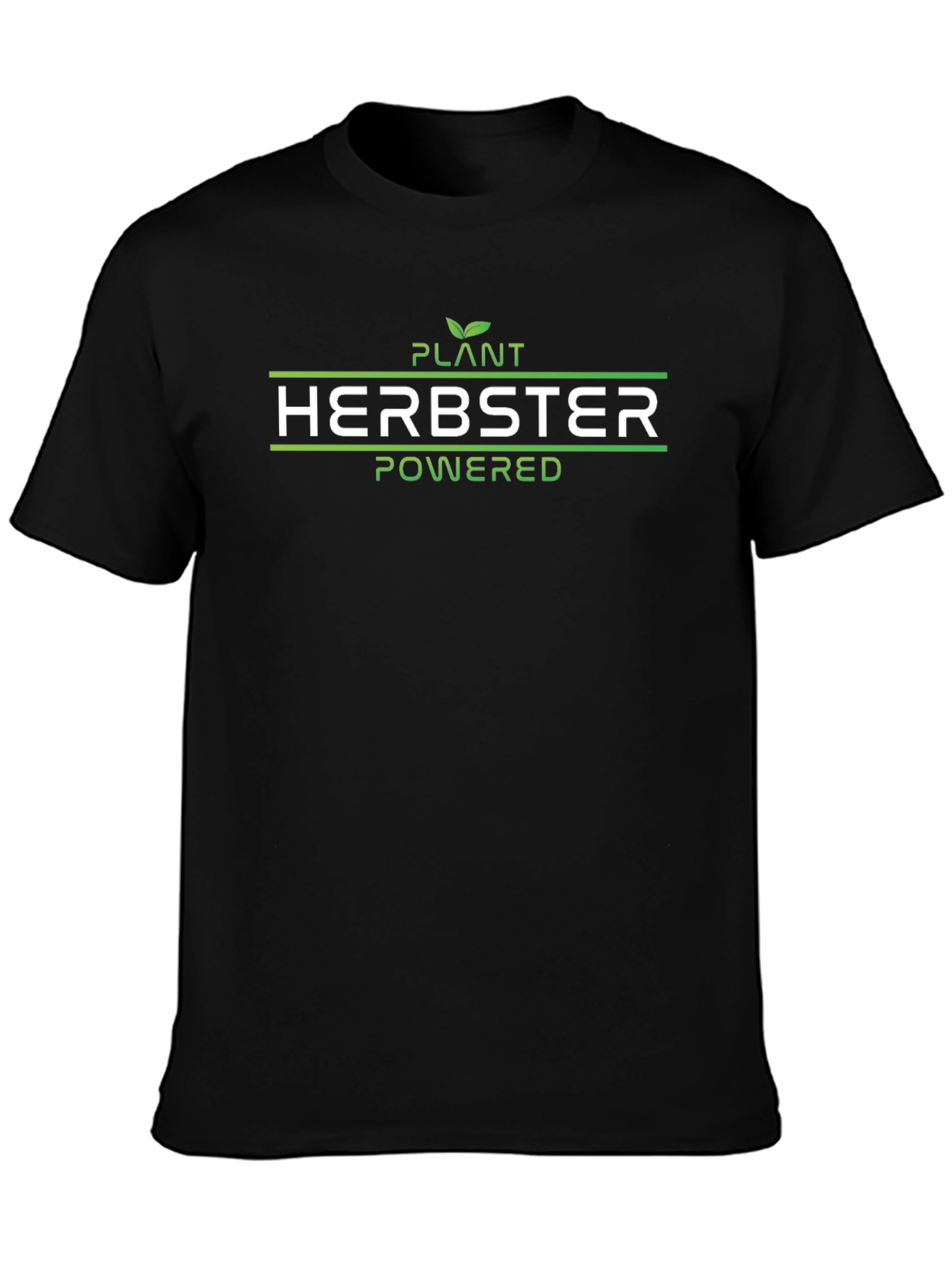 Plant Herbster Powered Black T-Shirt