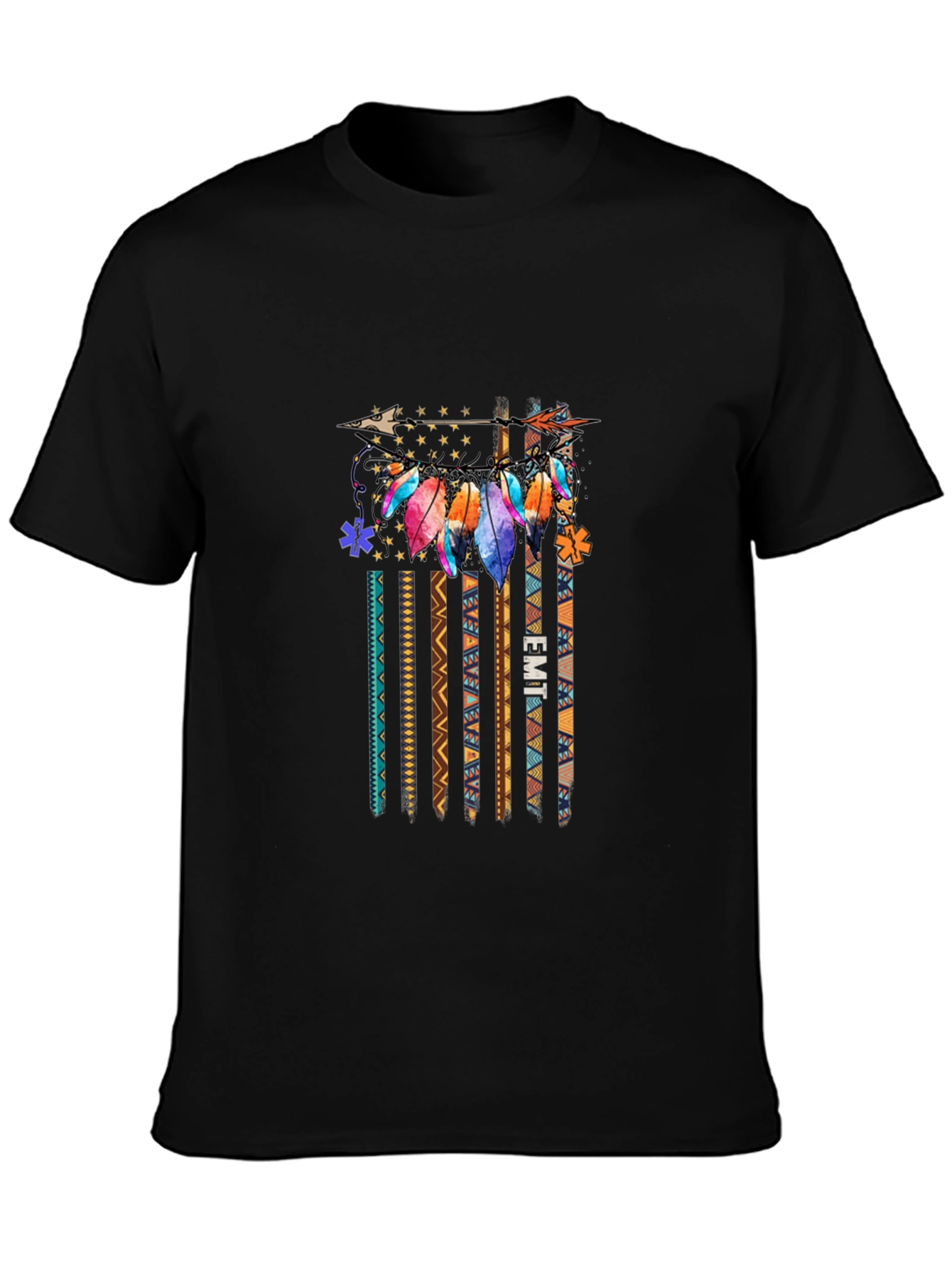EMT American Flag Arrow Feather T-Shirt
