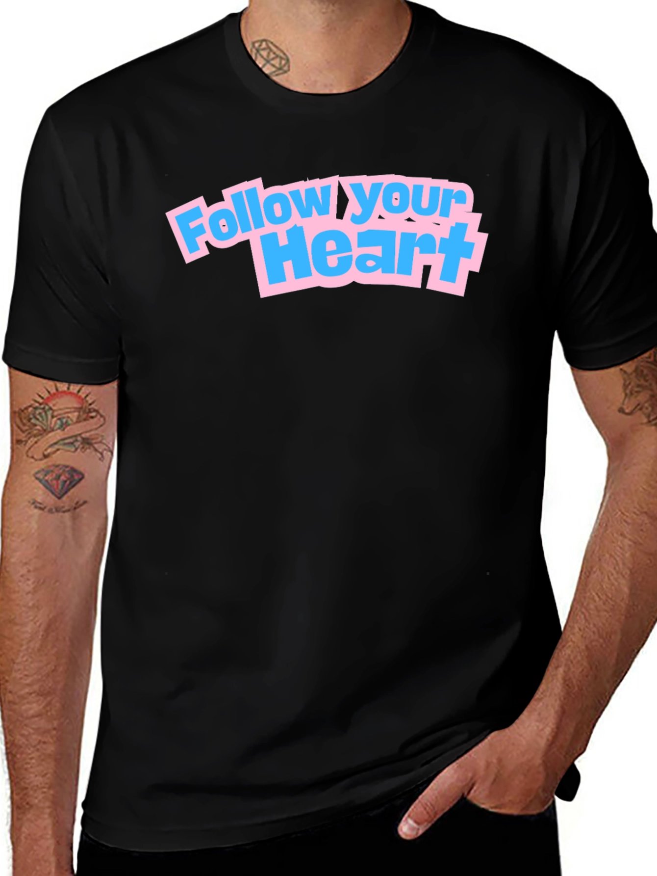 Follow Your Heart Graphic Tee - Black