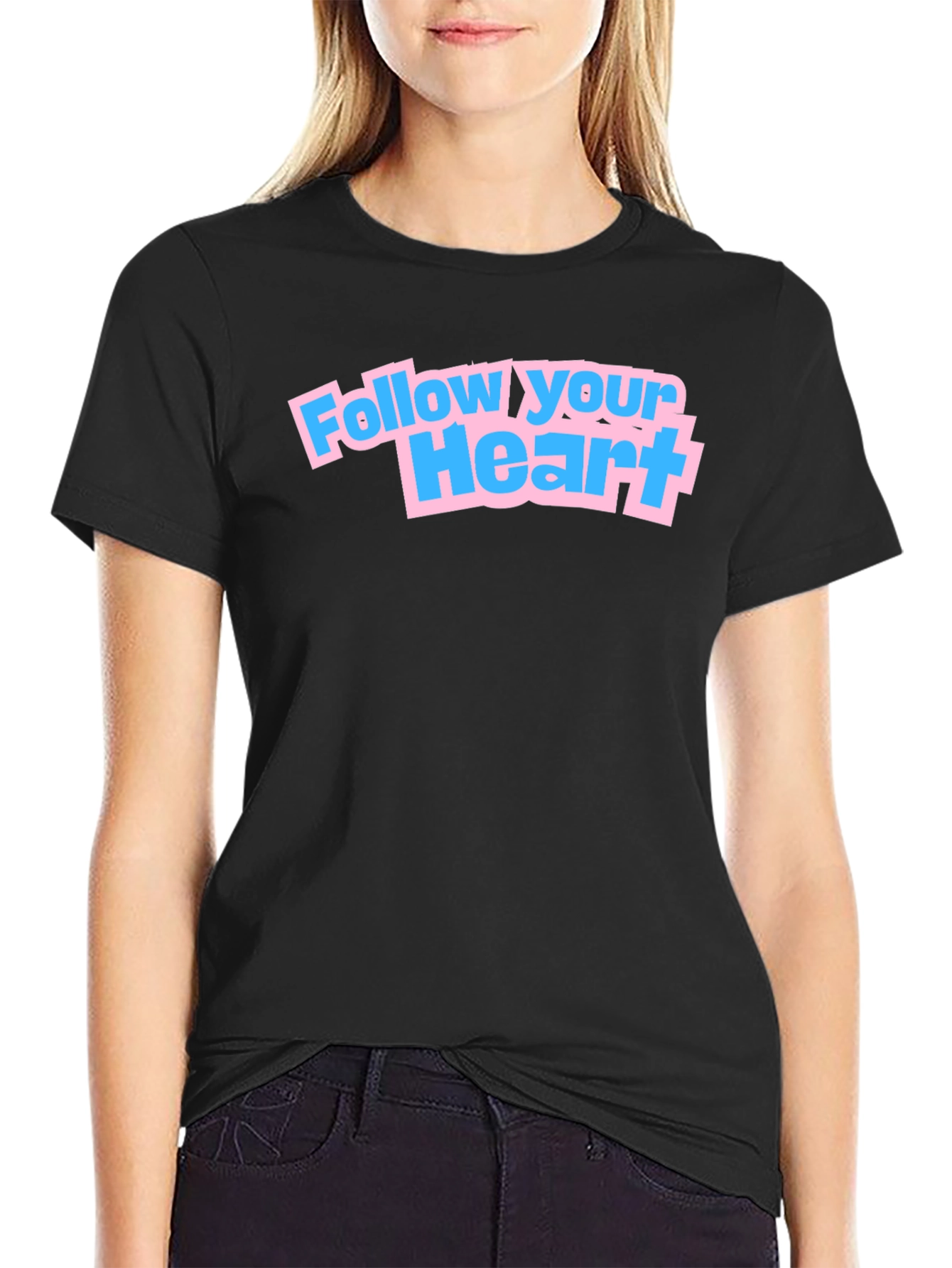 Follow Your Heart Graphic Tee - Black