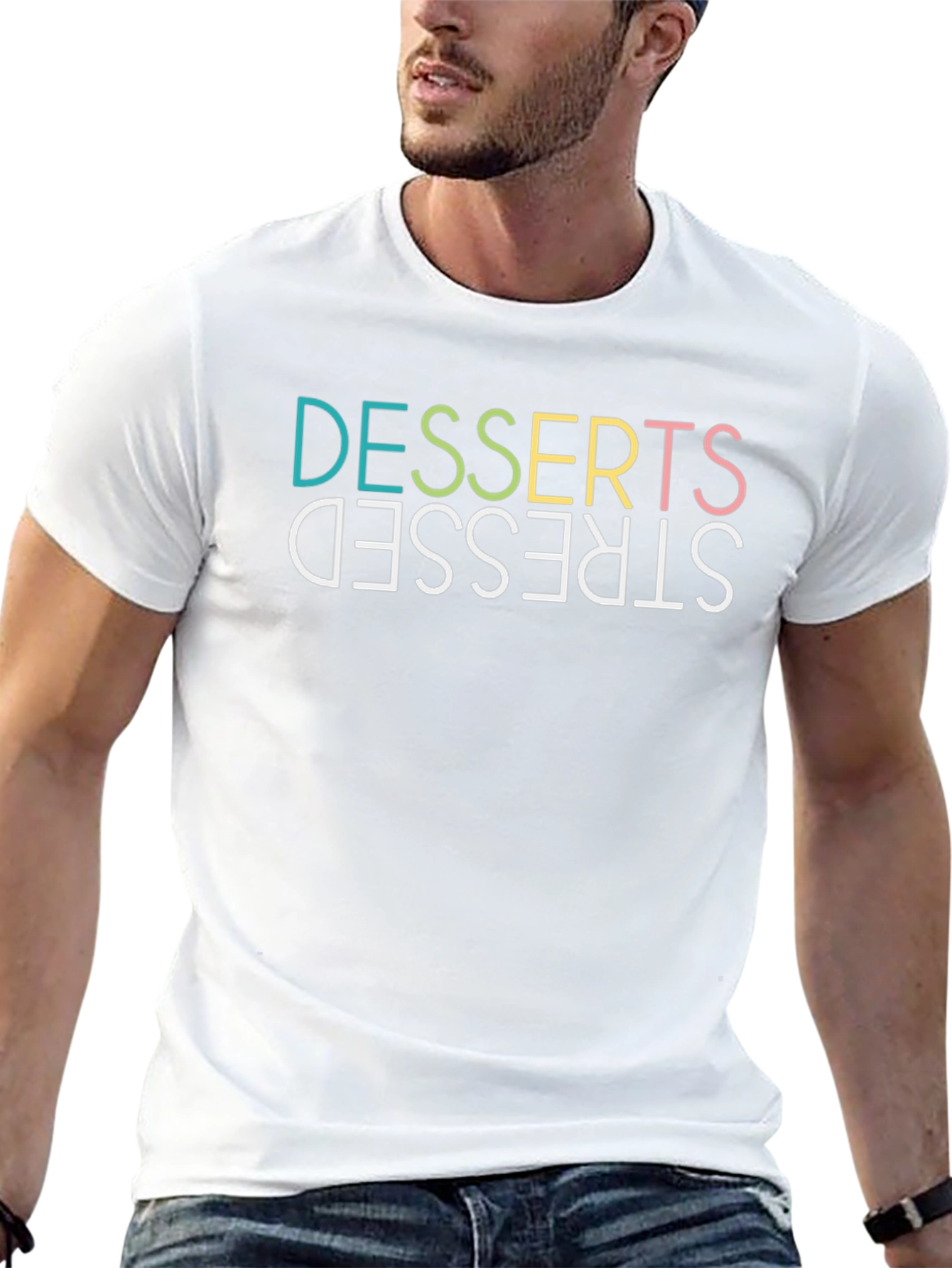 Desserts Stressed Funny Graphic Tee