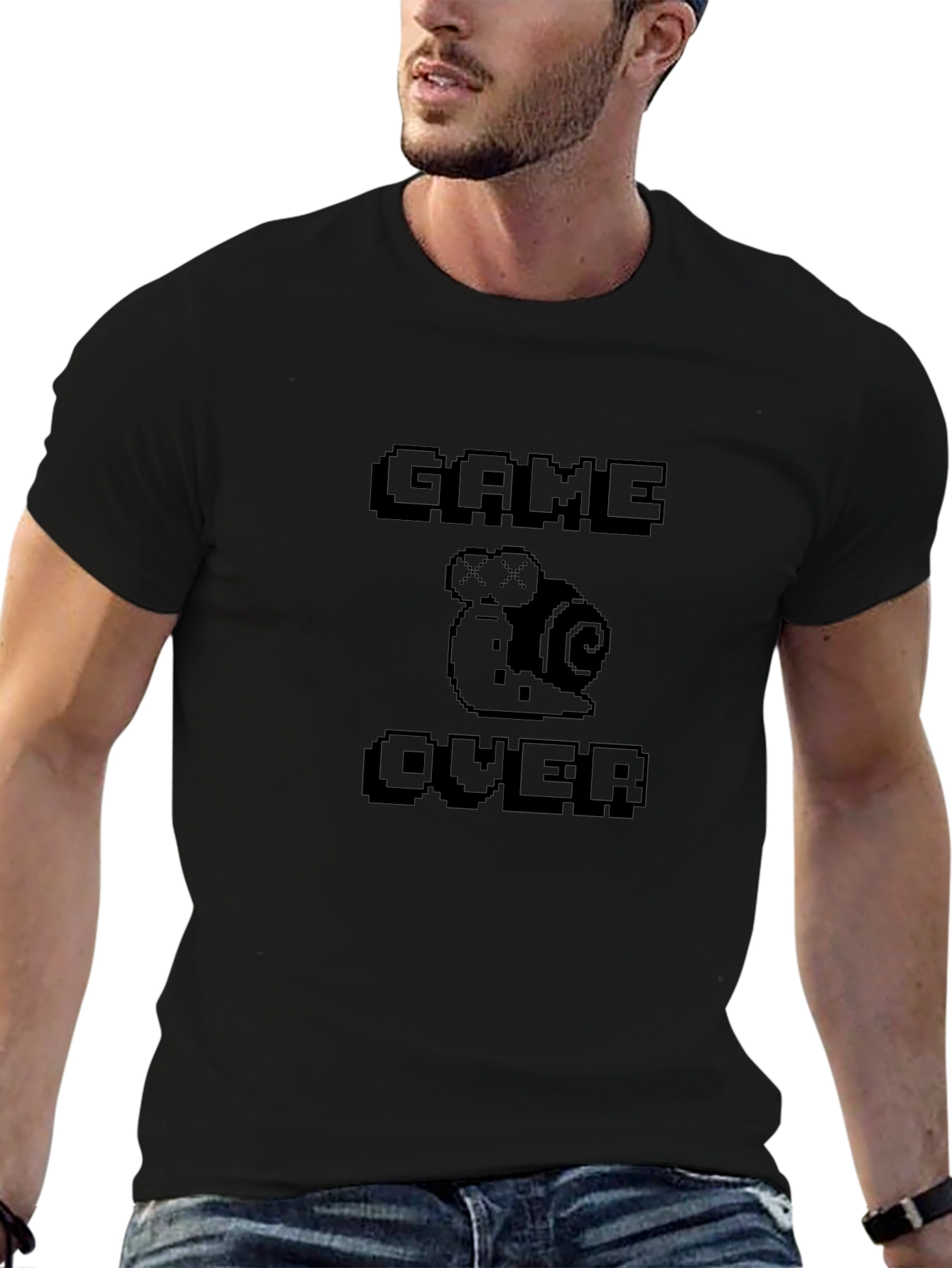 Game Over Snail Black T-Shirt