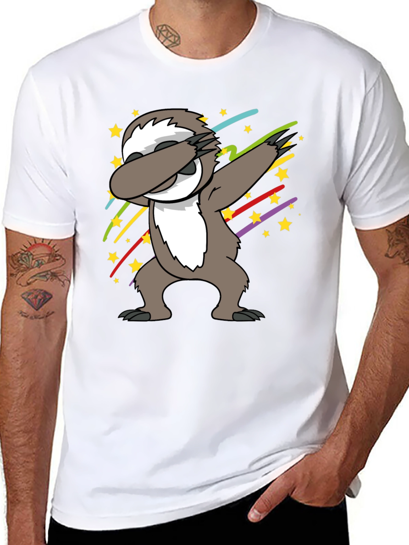 Dabbing Sloth T-Shirt - Fun Cartoon Graphic Tee
