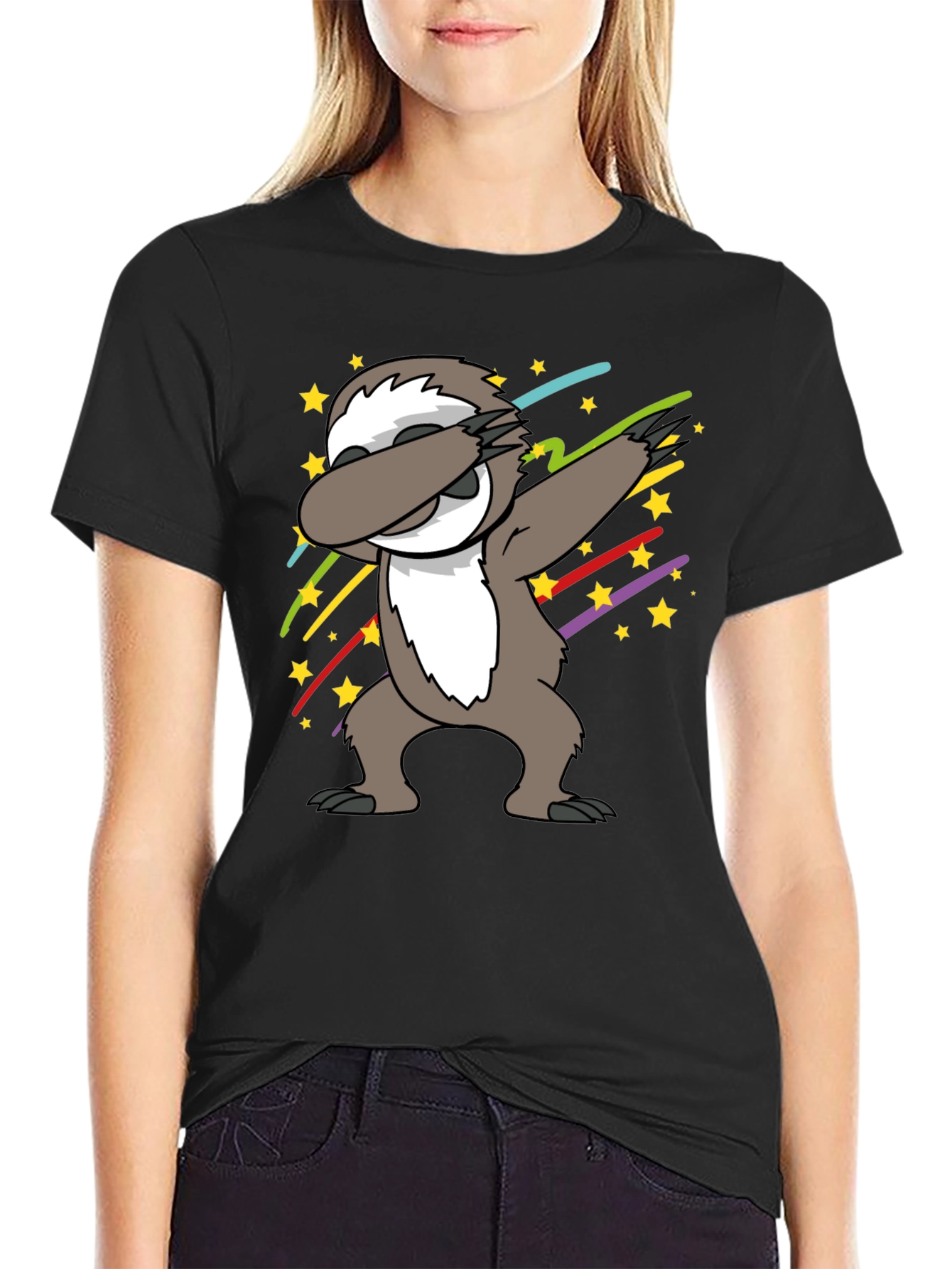 Dabbing Sloth T-Shirt - Fun Cartoon Graphic Tee