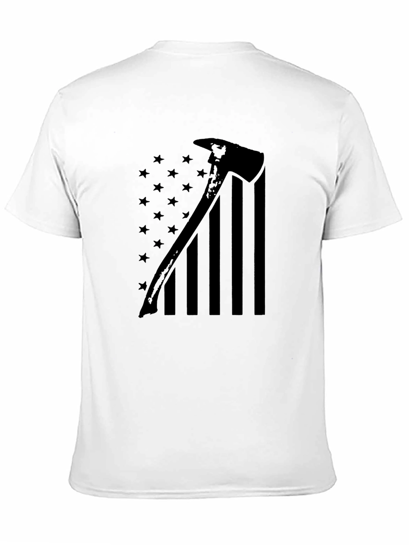 Firefighter Axe American Flag Graphic T-Shirt