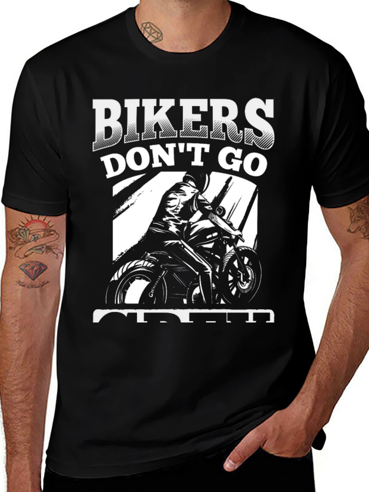 Bikers Dont Go Old They Get Older Black T-Shirt