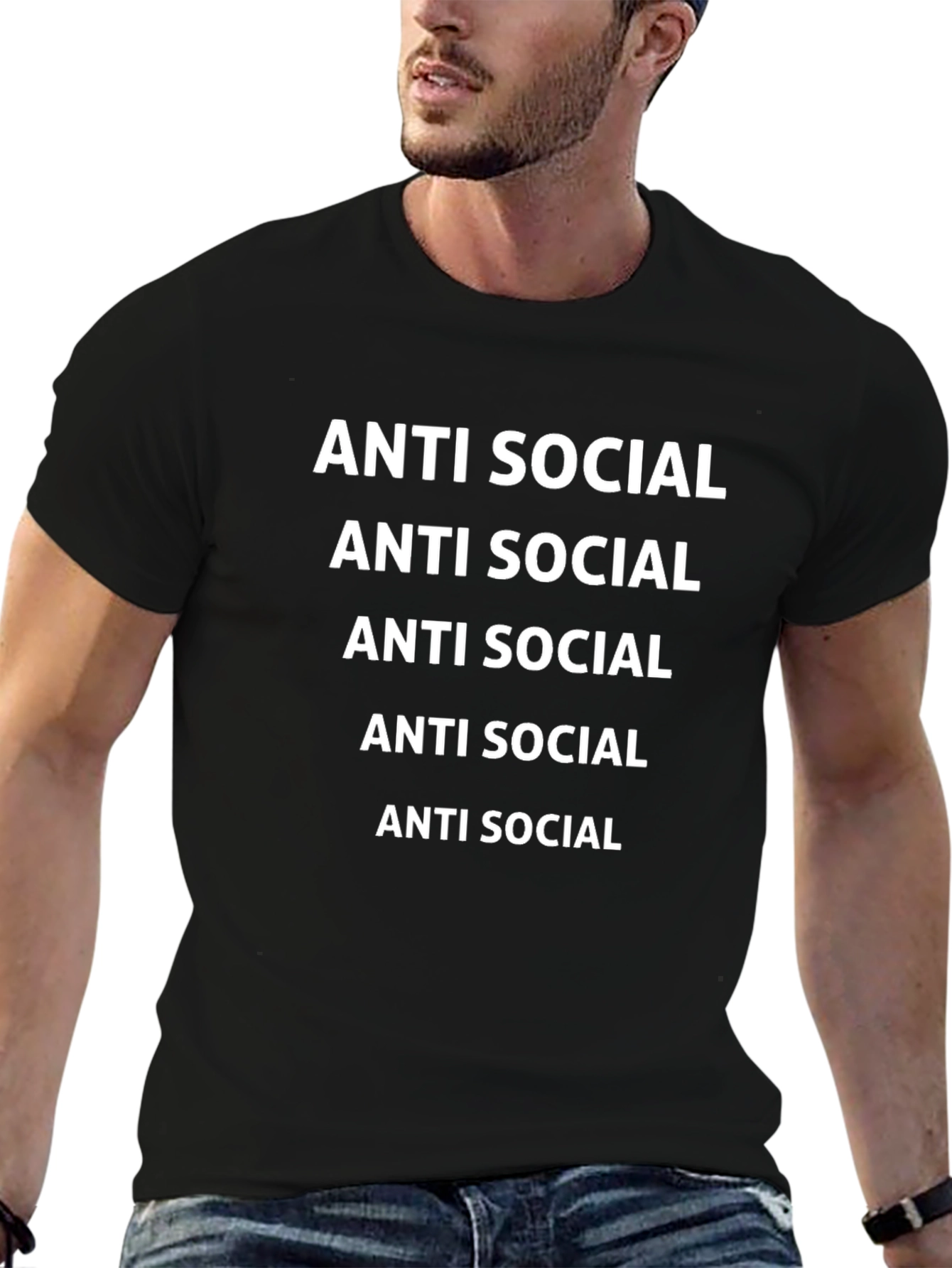 Anti Social T-Shirt Black Graphic Tee