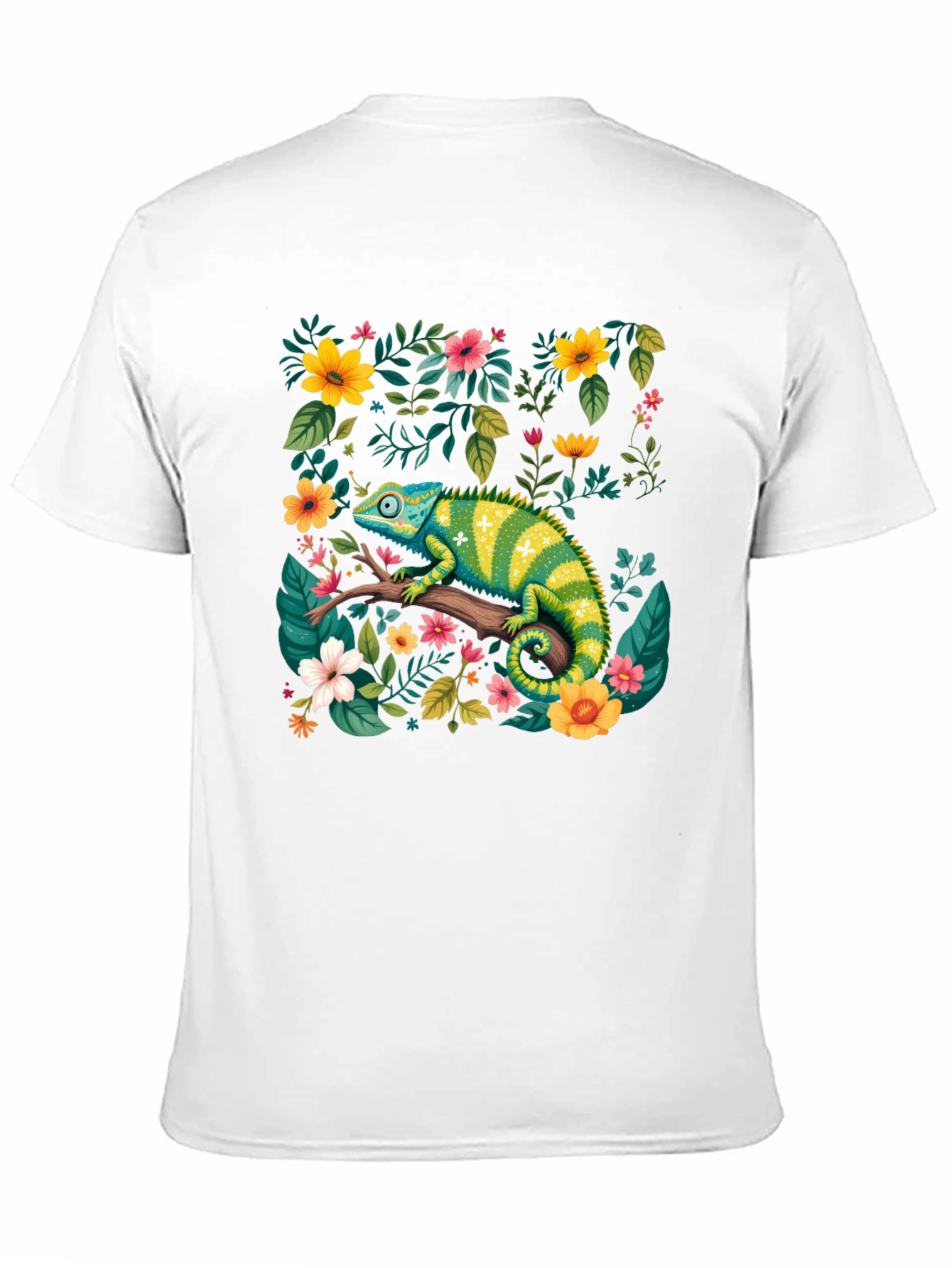 Chameleon Floral T-Shirt - Nature Inspired Graphic Tee